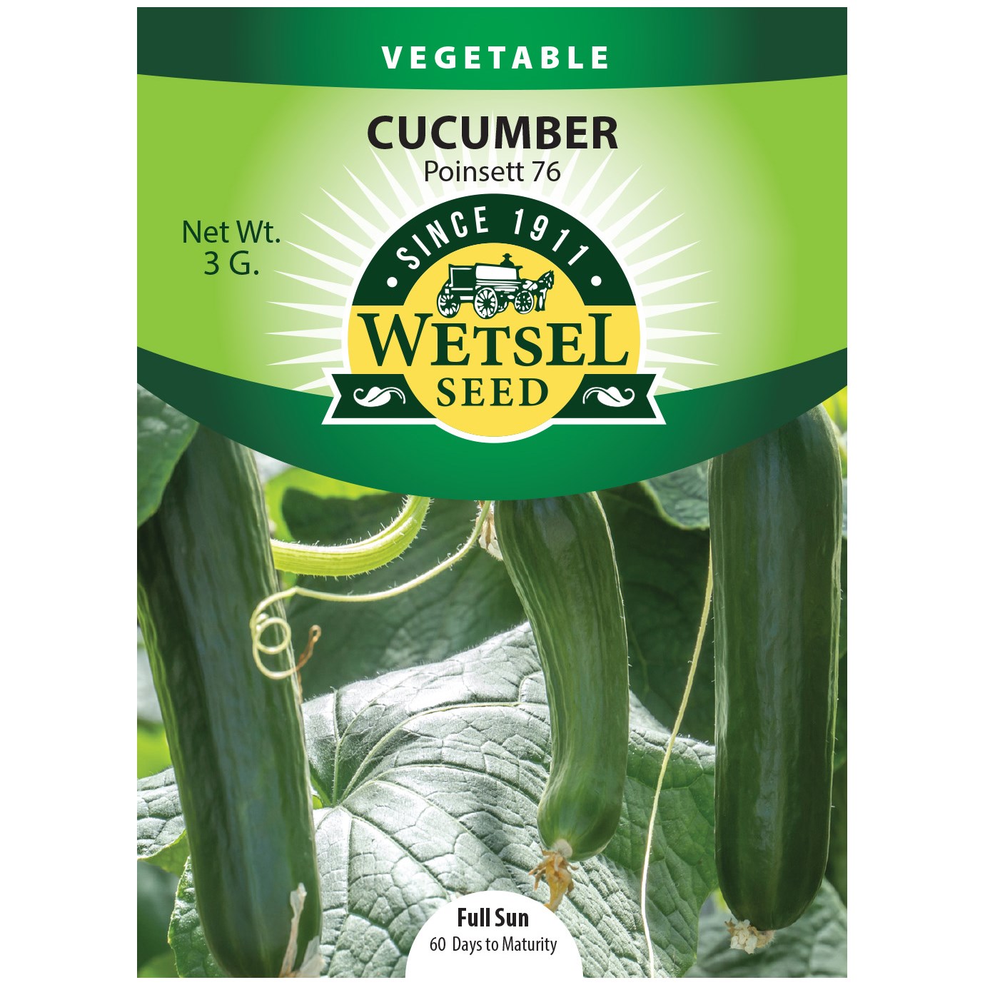 Cucumber, Poinsett 76 3 Grams — priced per each; minimum 5; multiples of 5