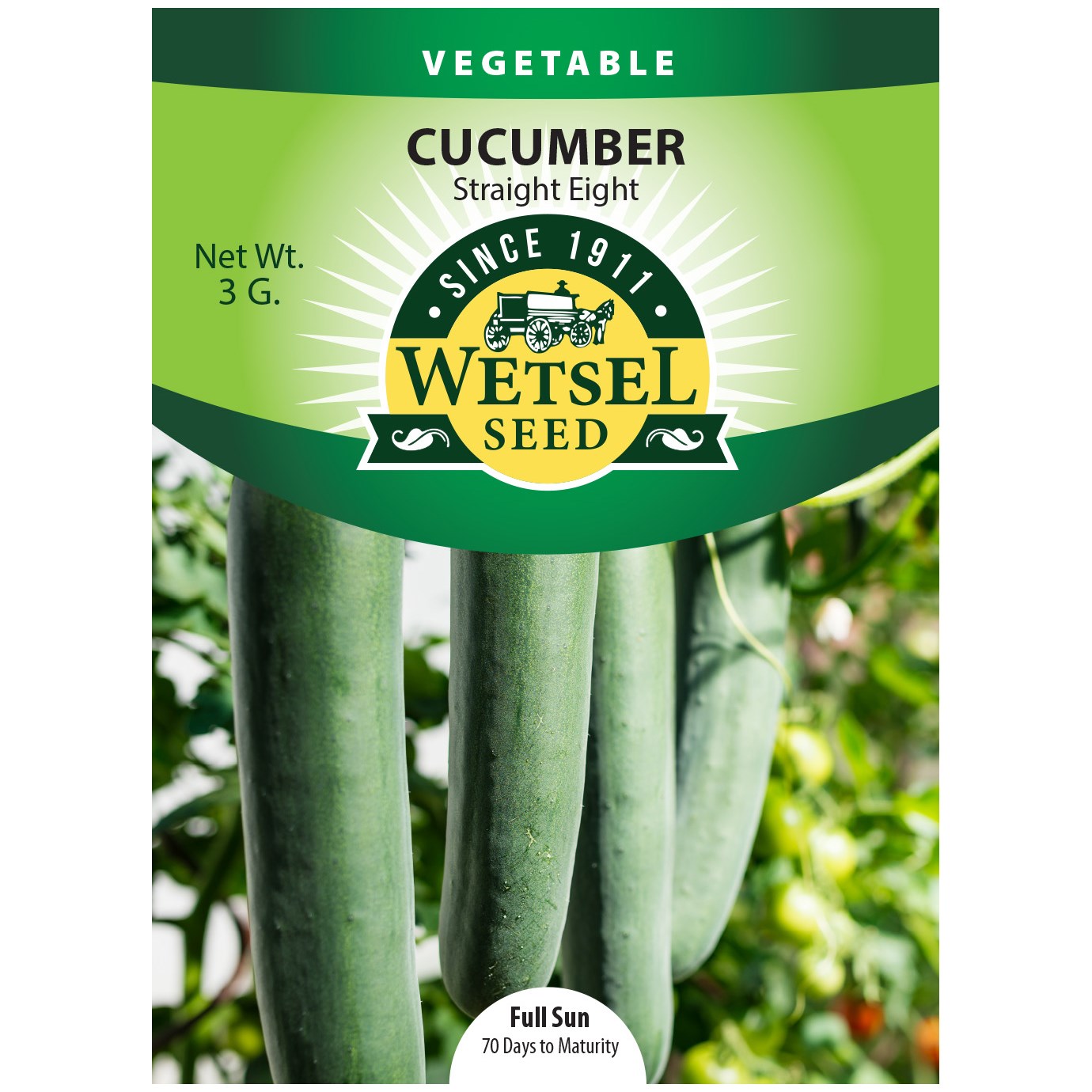 Cucumber, Straight Eight 3 Grams — priced per each; minimum 5; multiples of 5