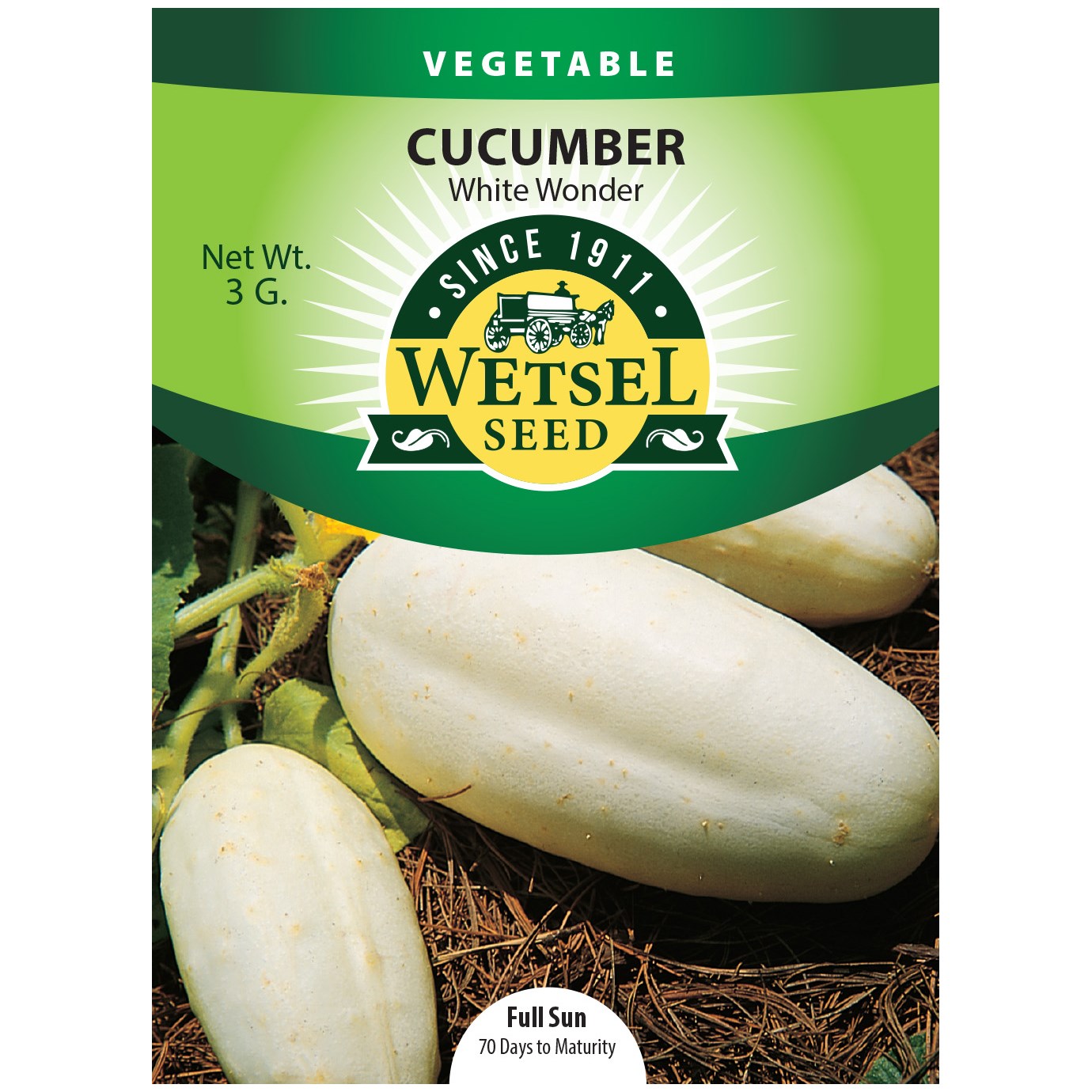 Cucumber, White Wonder 3 Grams — priced per each; minimum 5; multiples of 5
