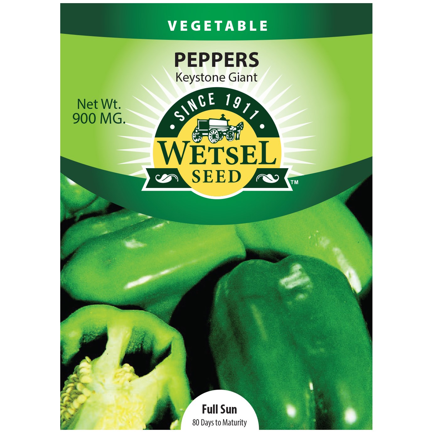 Peppers, Keystone Giant #3 900mg — priced per each; minimum 5; multiples of 5
