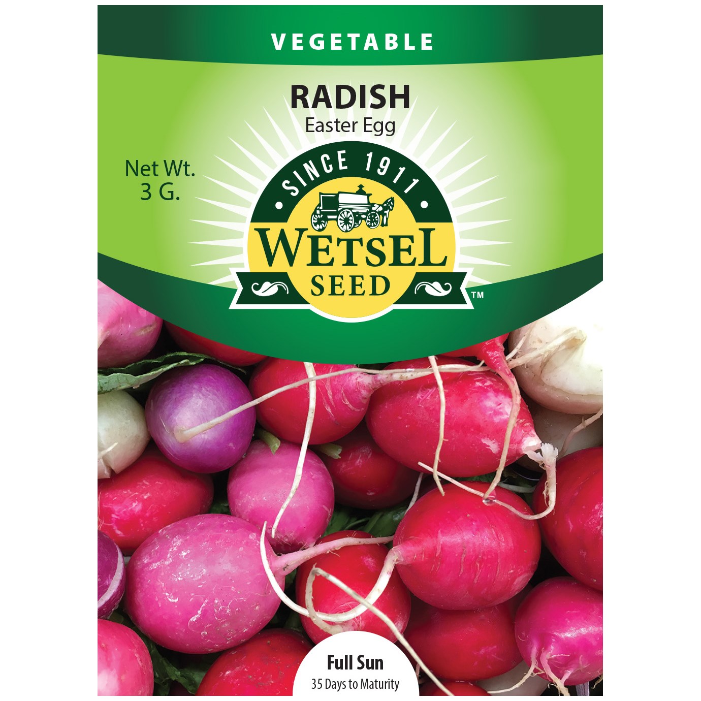 Radish, Easter Egg 3 Grams — priced per each; minimum 5; multiples of 5