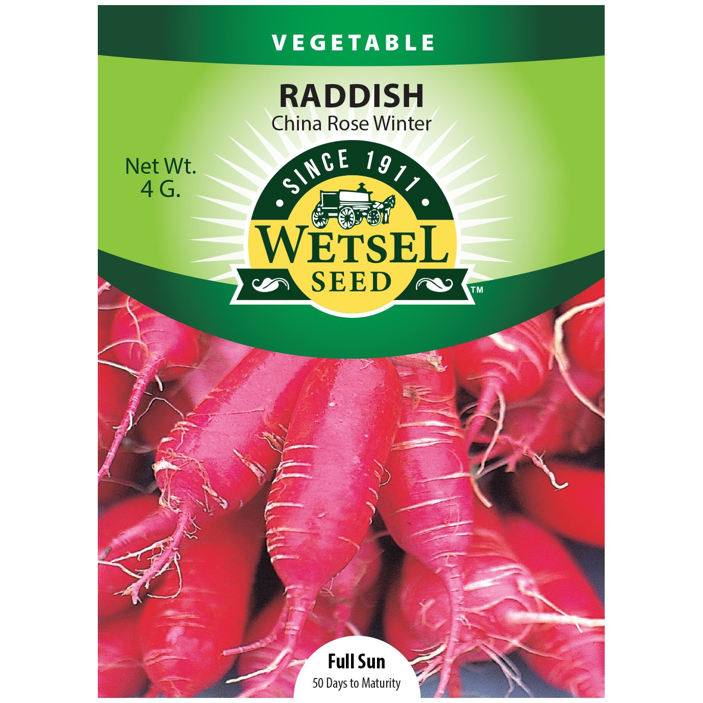 Radish, China Rose Winter 4 Grams — priced per each; minimum 5; multiples of 5