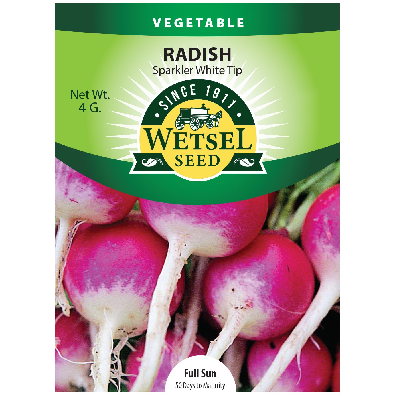 Radish, Sparkler White Tip 4 Grams — priced per each; minimum 5; multiples of 5