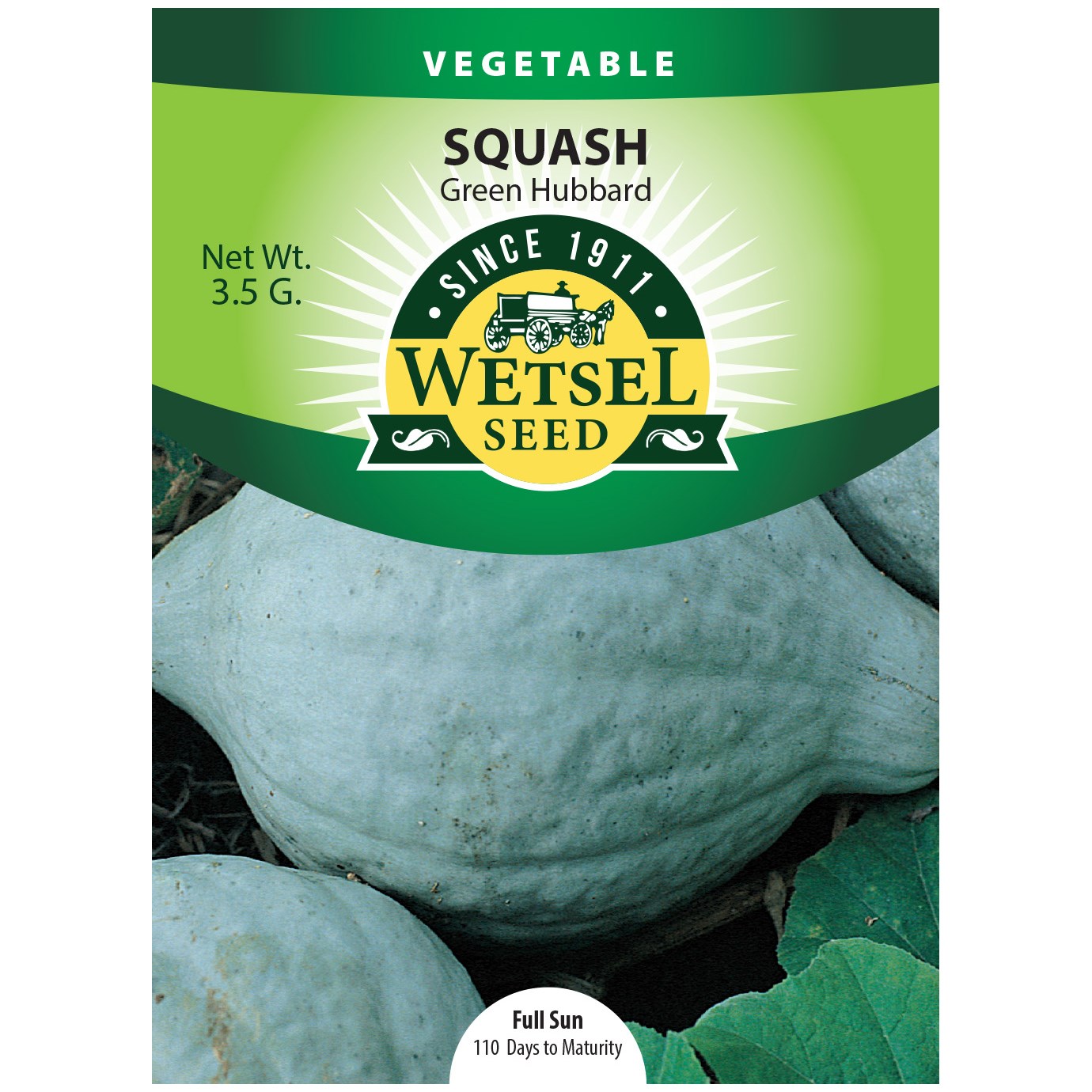 Squash, Improved Green Hubbard 3.5 Grams — priced per each; minimum 5; multiples of 5