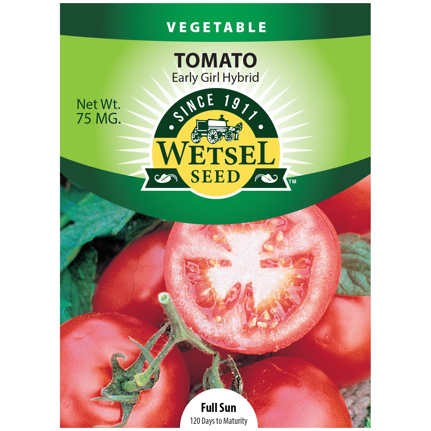 Tomato, Early Girl 75mg — priced per each; minimum 5; multiples of 5