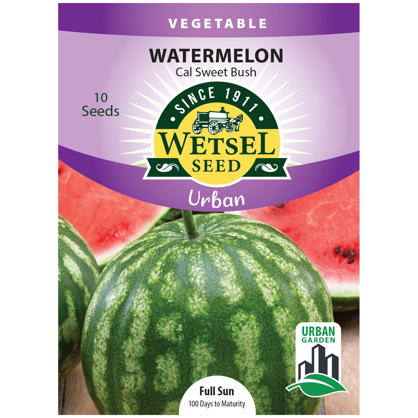 Watermelon, California Sweet Bush ( Patio ) 10 Seed Count — priced per each; minimum 5; multiples of 5