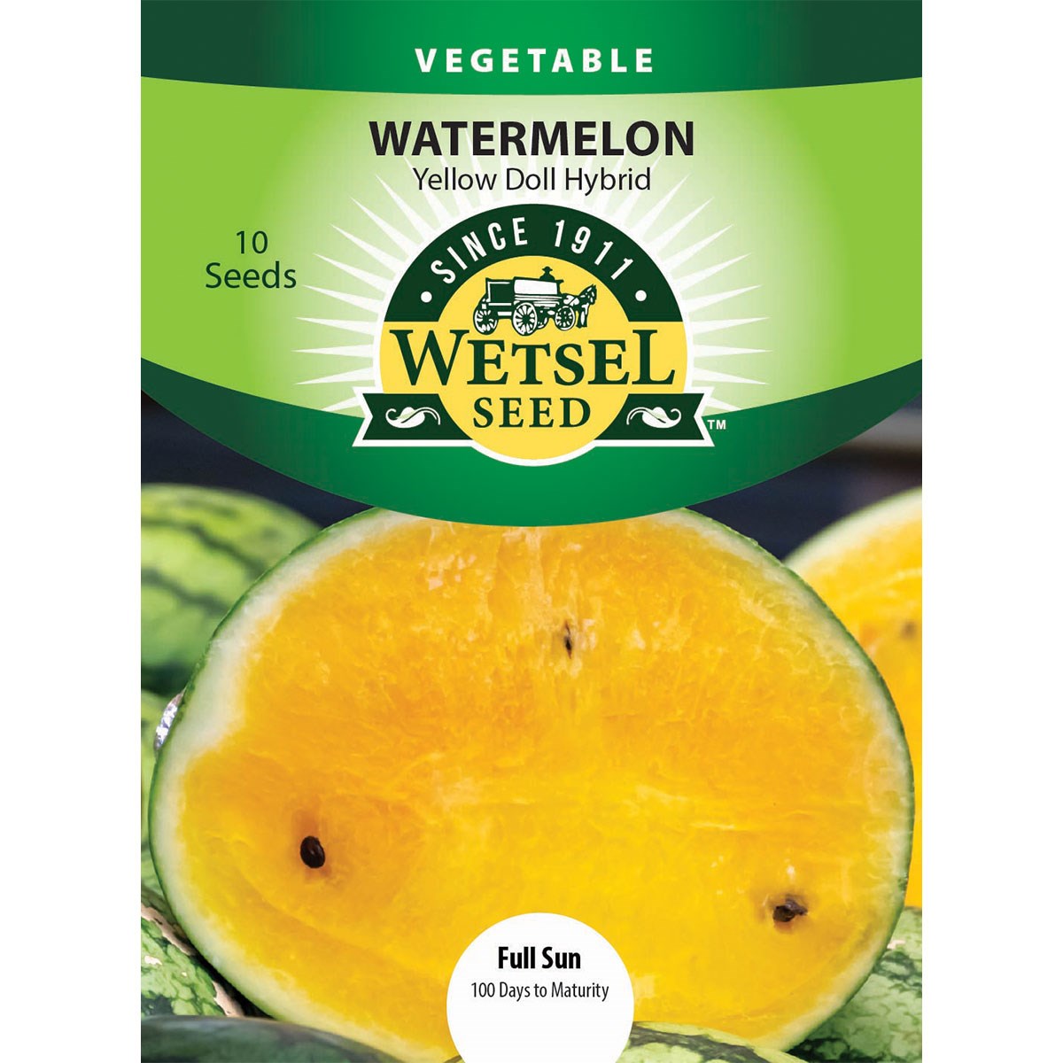 Watermelon, Yellow Doll Hybrid 10 Seed Count — priced per each; minimum 5; multiples of 5