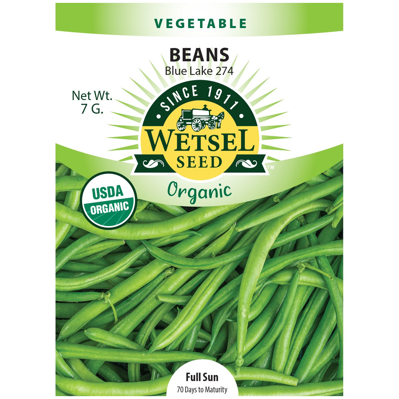 Beans, Organic Blue Lake 7 Grams — priced per each; minimum 5; multiples of 5