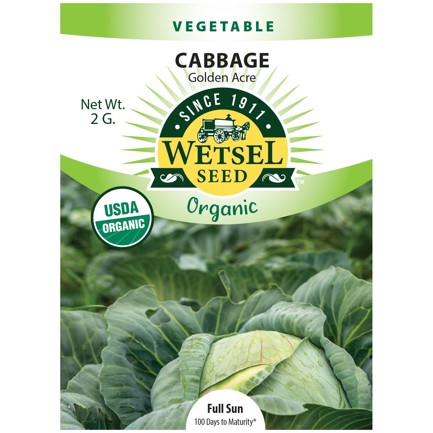 Cabbage, Organic Golden Acre 2 Grams — priced per each; minimum 5; multiples of 5
