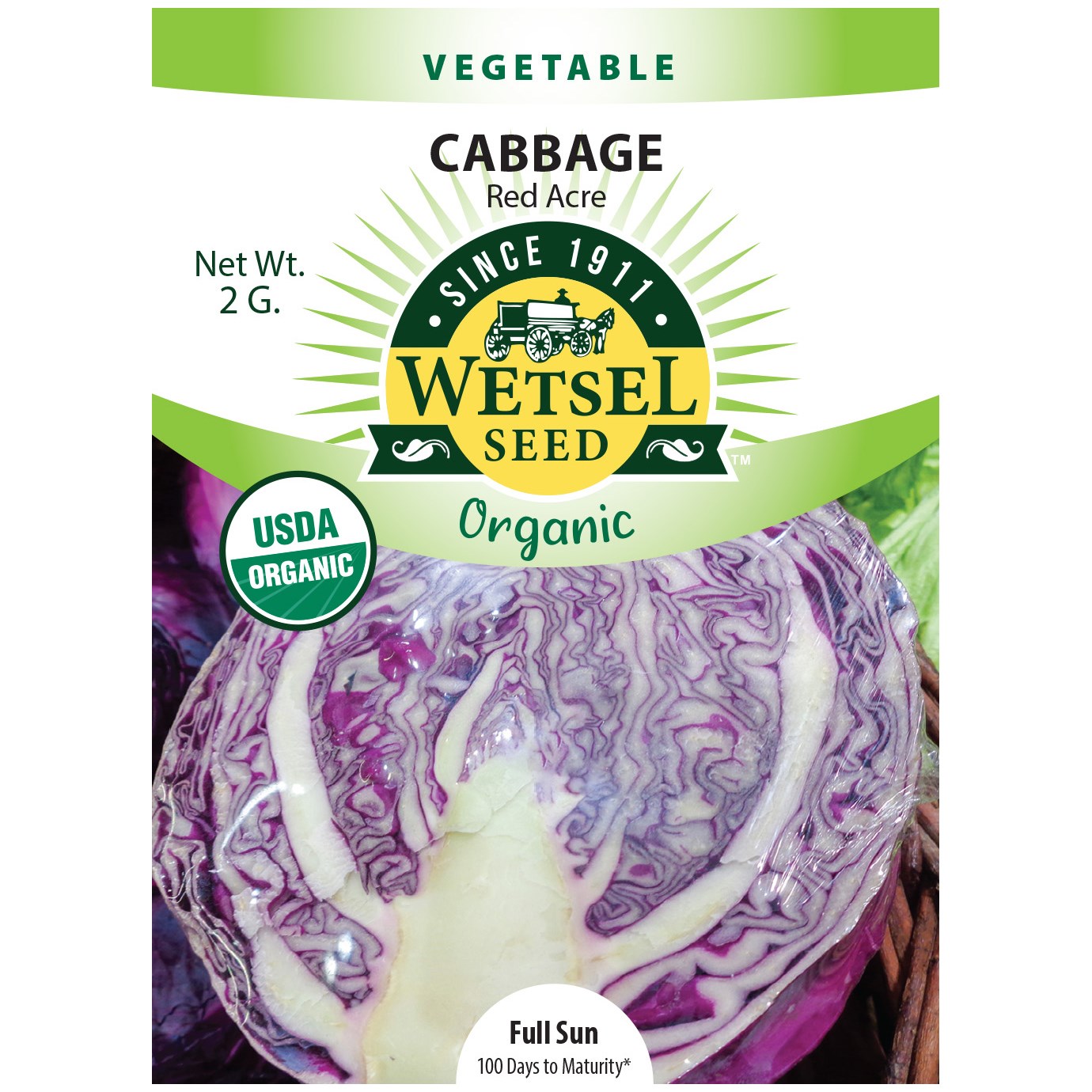 Cabbage, Organic Red Acre 2 Grams — priced per each; minimum 5; multiples of 5