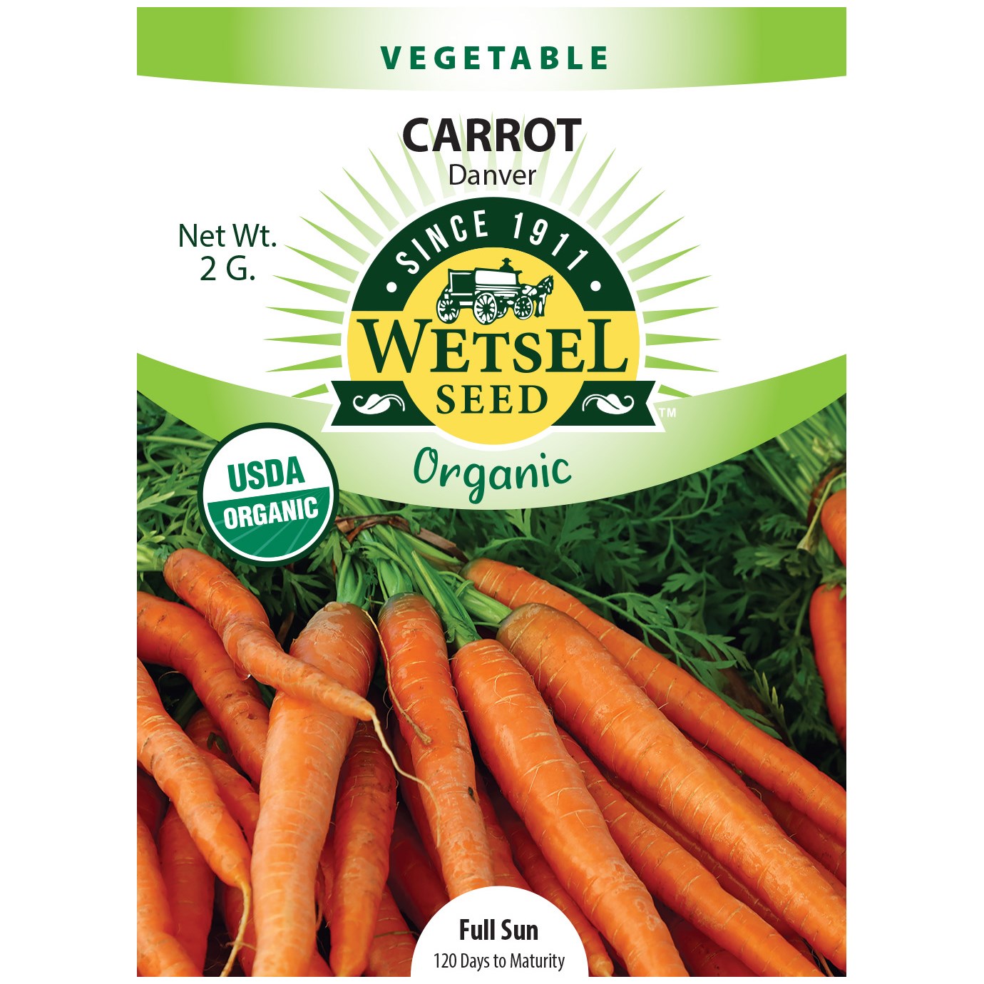 Carrots, Organic Danver 2 Grams — priced per each; minimum 5; multiples of 5