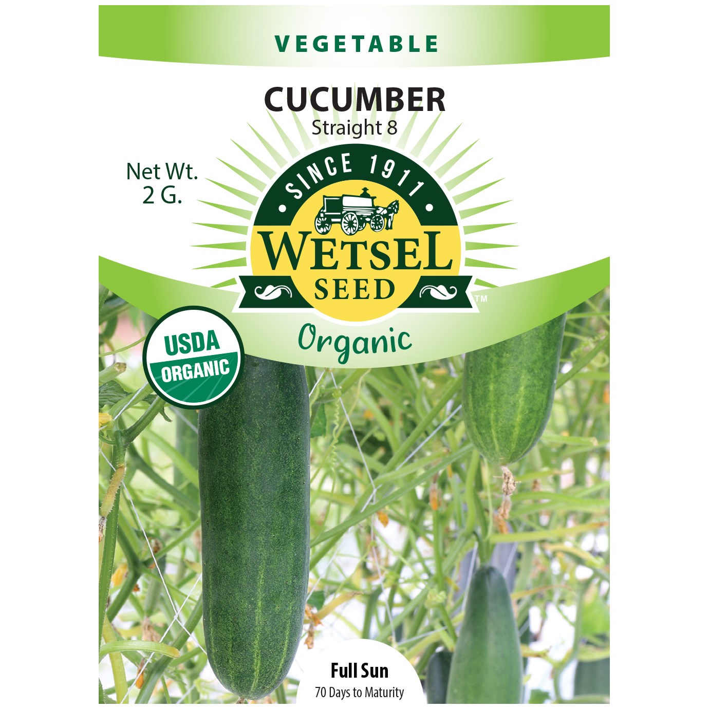 Cucumber, Organic Straight 8 2 Grams — priced per each; minimum 5; multiples of 5