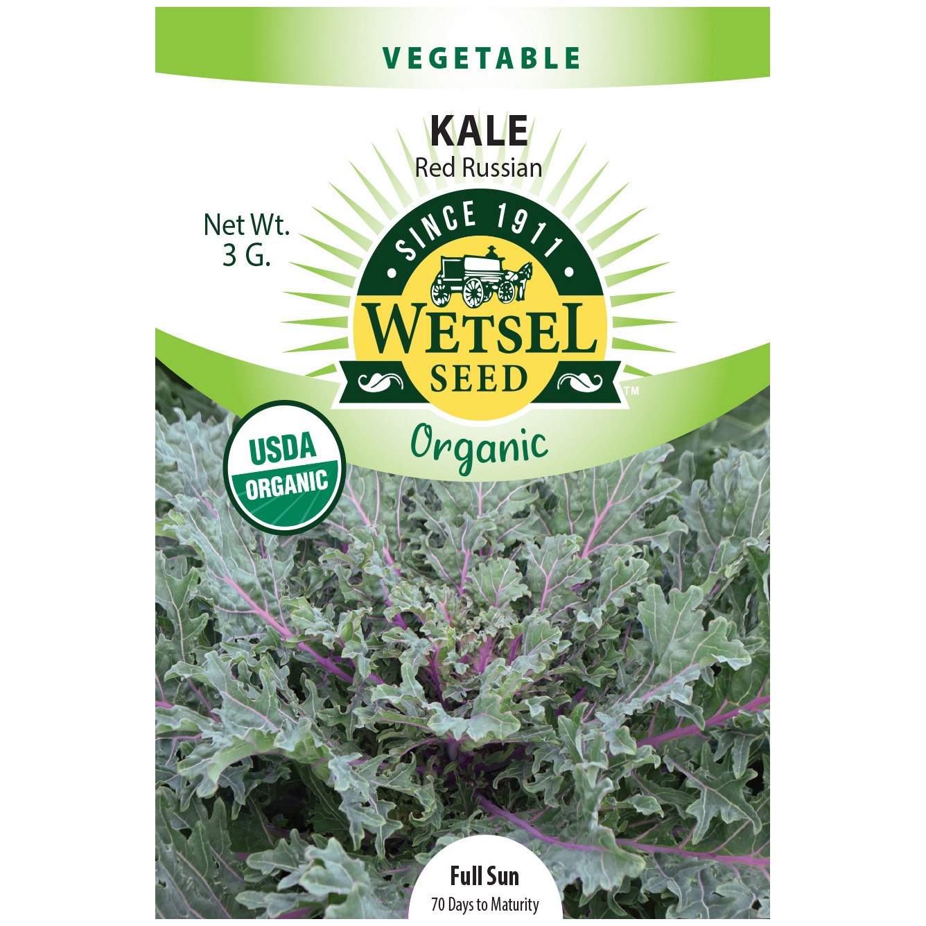 Kale, Organic Red Russian 3 Grams — priced per each; minimum 5; multiples of 5