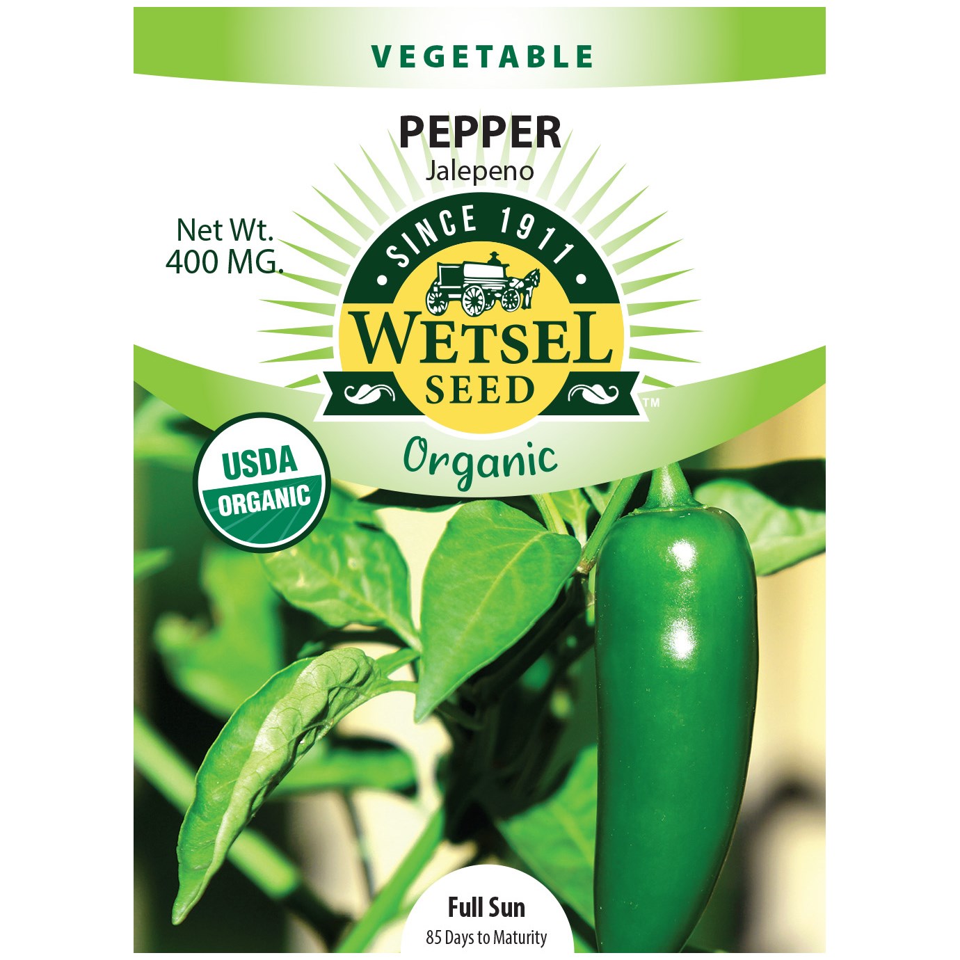 Peppers, Organic Jalapeno 400mg — priced per each; minimum 5; multiples of 5