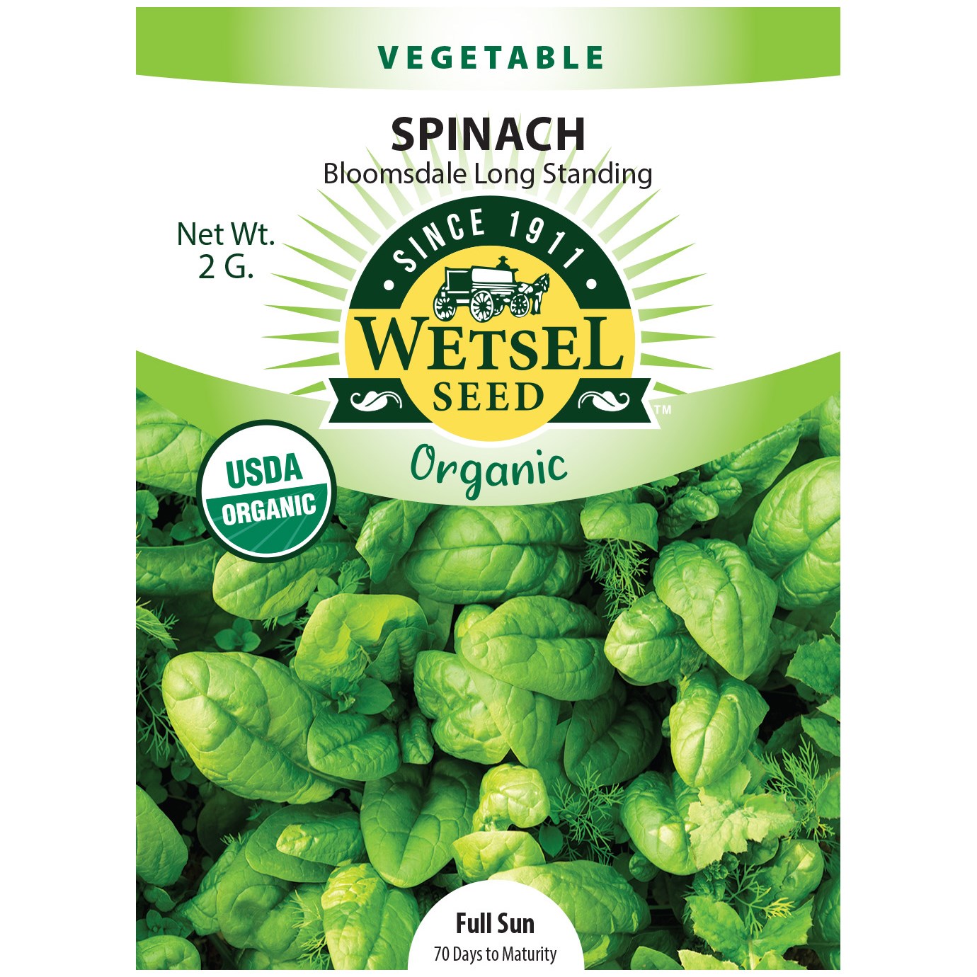 Spinach, Organic Bloomsdale 2 Grams — priced per each; minimum 5; multiples of 5