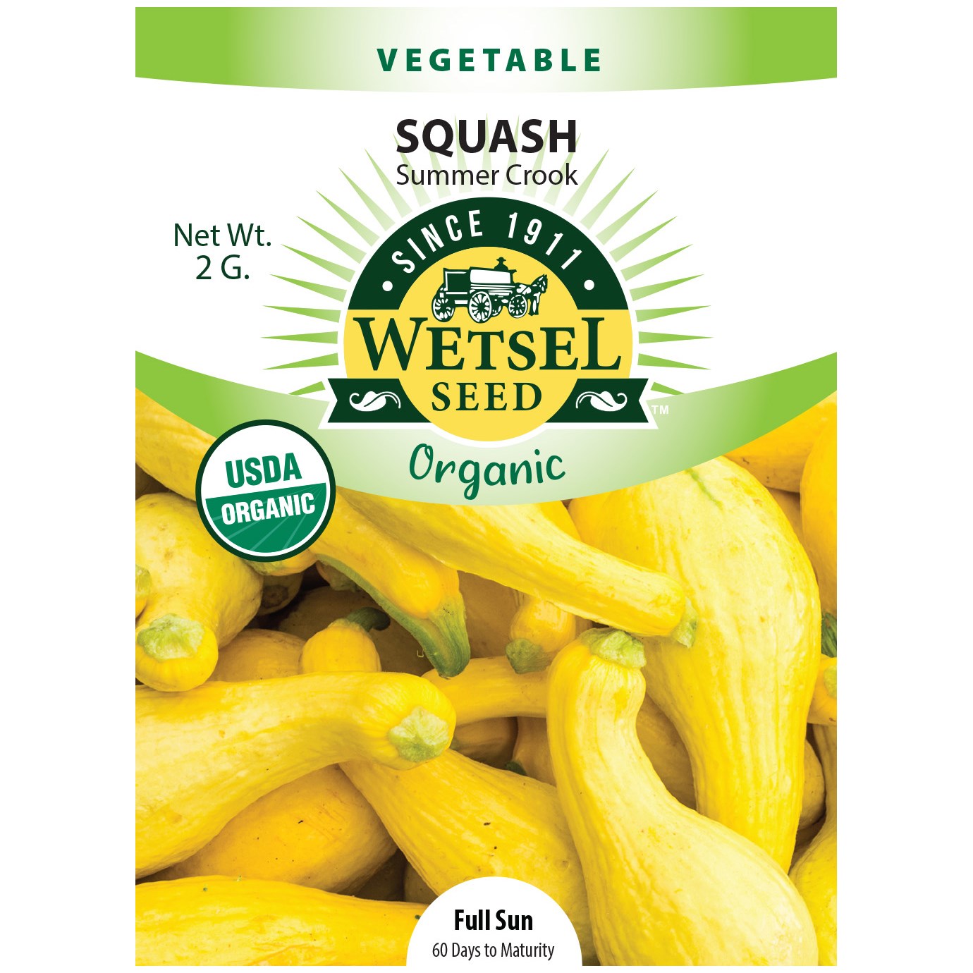Squash, Organic Summer Crook 2 Grams — priced per each; minimum 5; multiples of 5