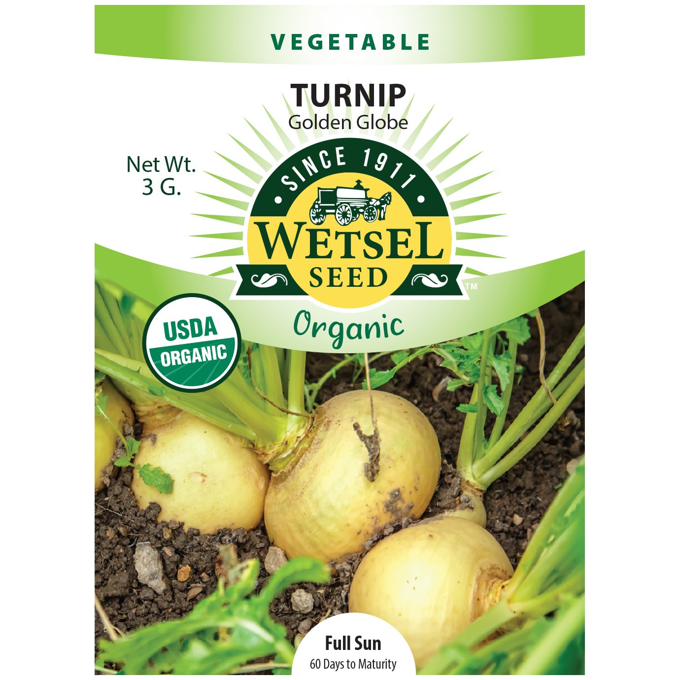 Turnips, Organic, Golden Globe 3 Grams — priced per each; minimum 5; multiples of 5