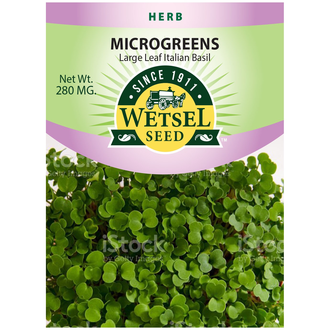 Microgreens, Large Leaf Italian Basil 280mg — priced per each; minimum 5; multiples of 5