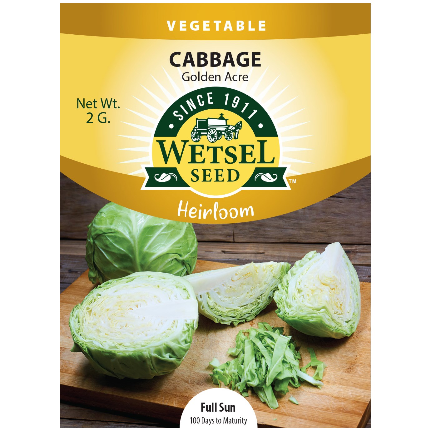 Cabbage, Heirloom Golden Acre 2 Grams — priced per each; minimum 5; multiples of 5