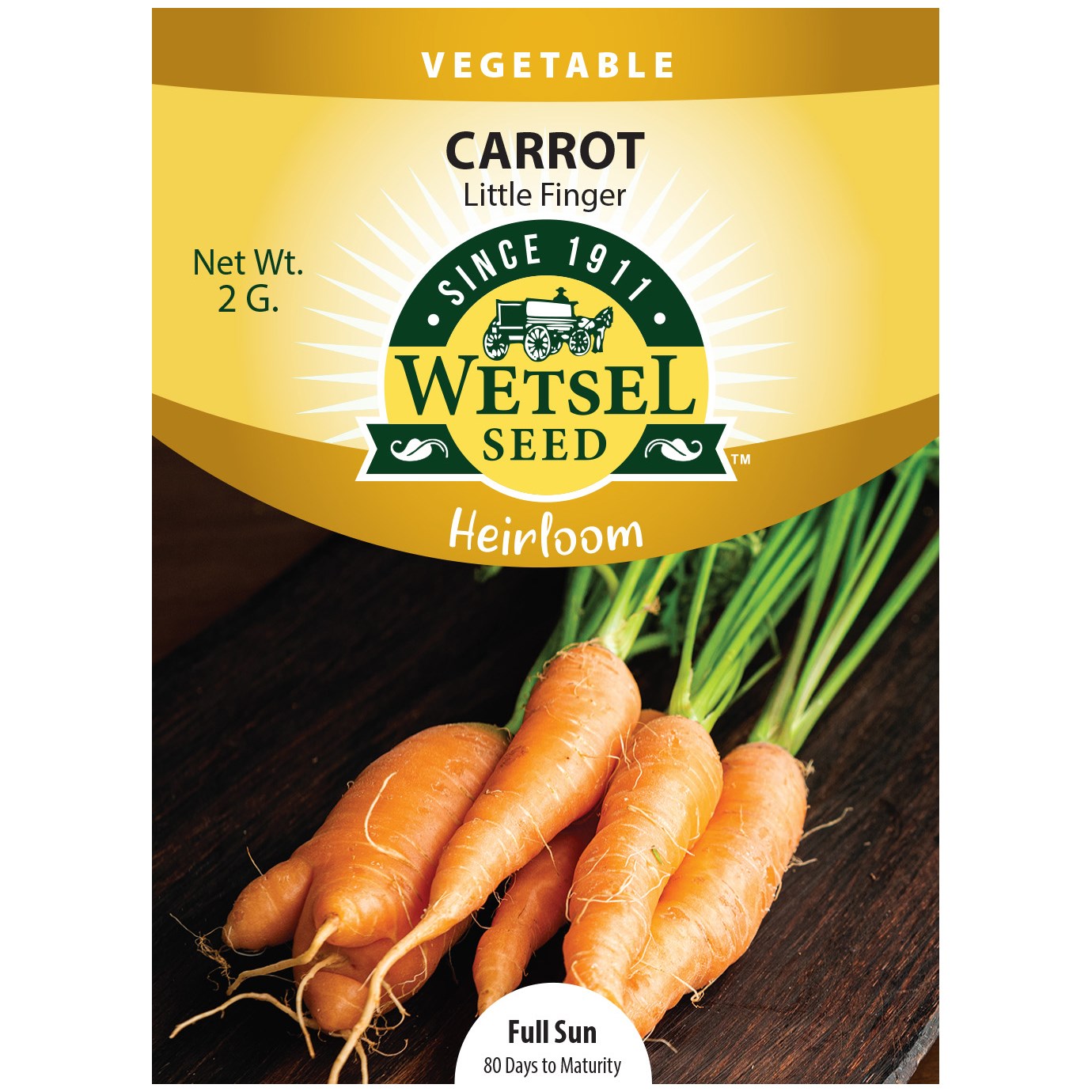 Carrot, Heirloom Little Finger 2 Grams — priced per each; minimum 5; multiples of 5