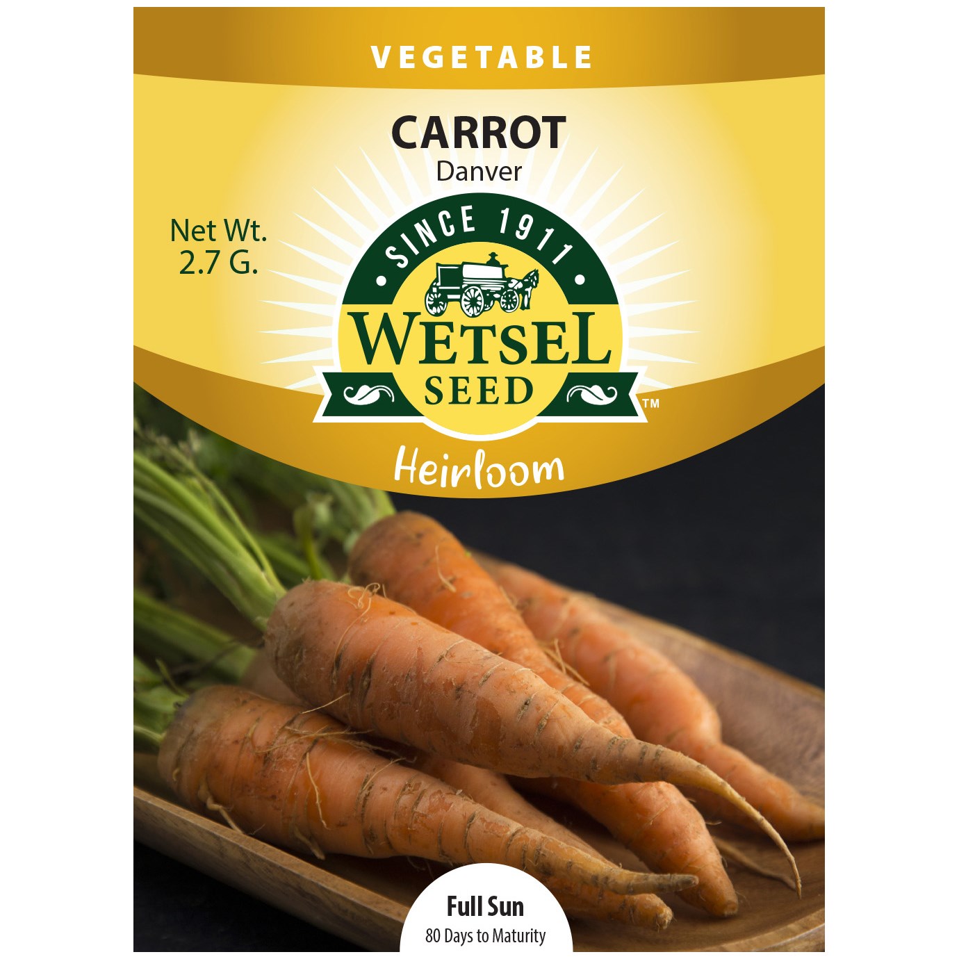 Carrot, Heirloom Danver 2.7 Grams — priced per each; minimum 5; multiples of 5