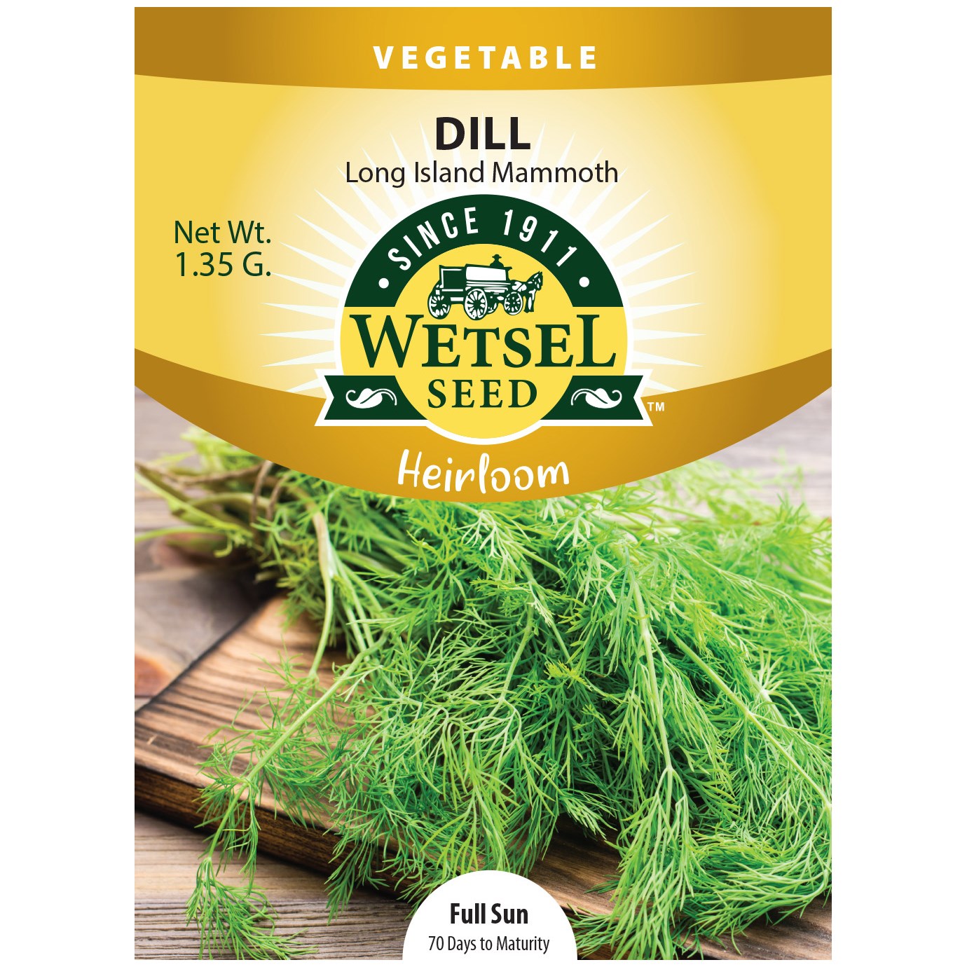 Dill, Heirloom Long Island 1.35 Grams — priced per each; minimum 5; multiples of 5