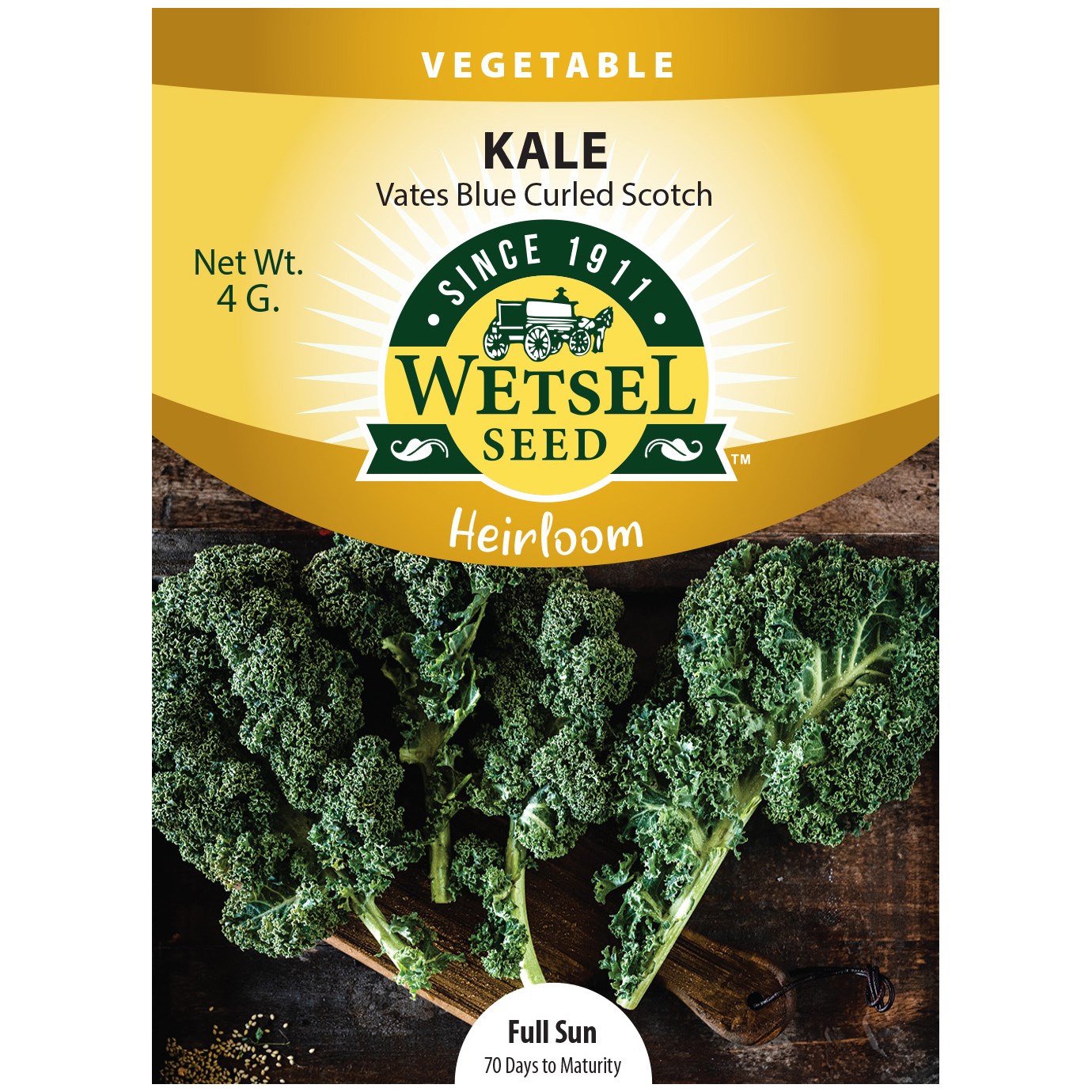 Kale, Heirloom Vates Blue Curled 4 Grams — priced per each; minimum 5; multiples of 5