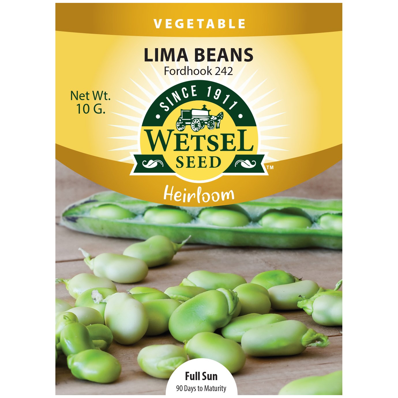 Beans, Heirloom Lima Fordhook 10 Grams — priced per each; minimum 5; multiples of 5