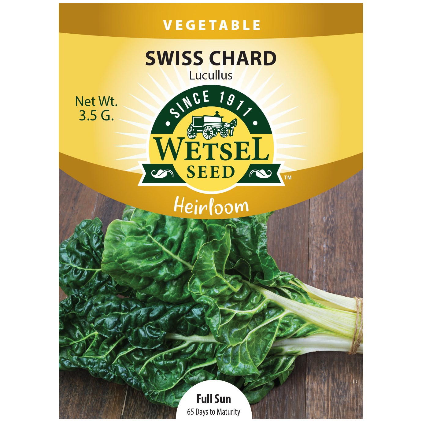 Swiss Chard, Heirloom Lucullus 3.5 Grams — priced per each; minimum 5; multiples of 5