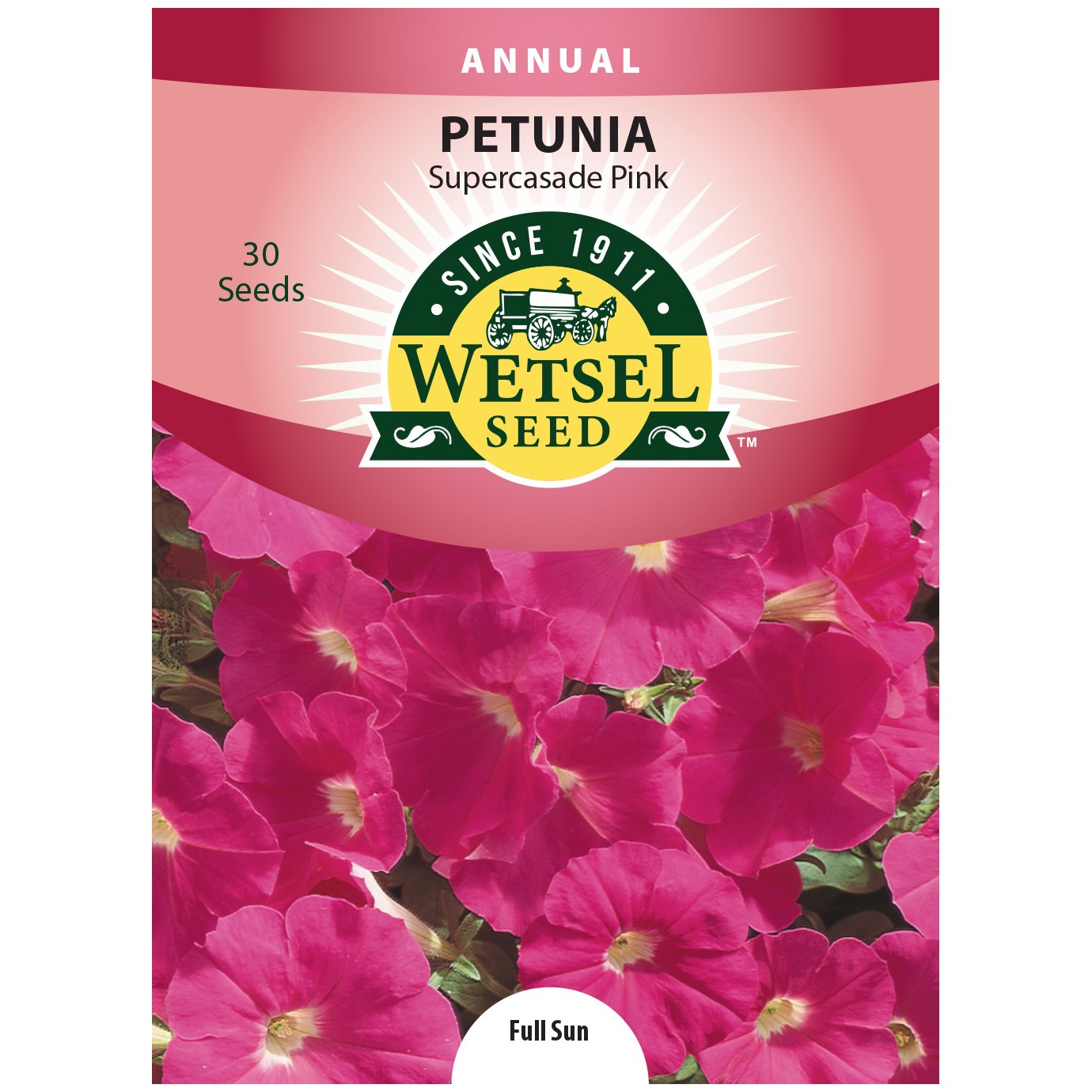 Petunia, Pink Supercascade 30 Seed Count — priced per each; minimum 5; multiples of 5