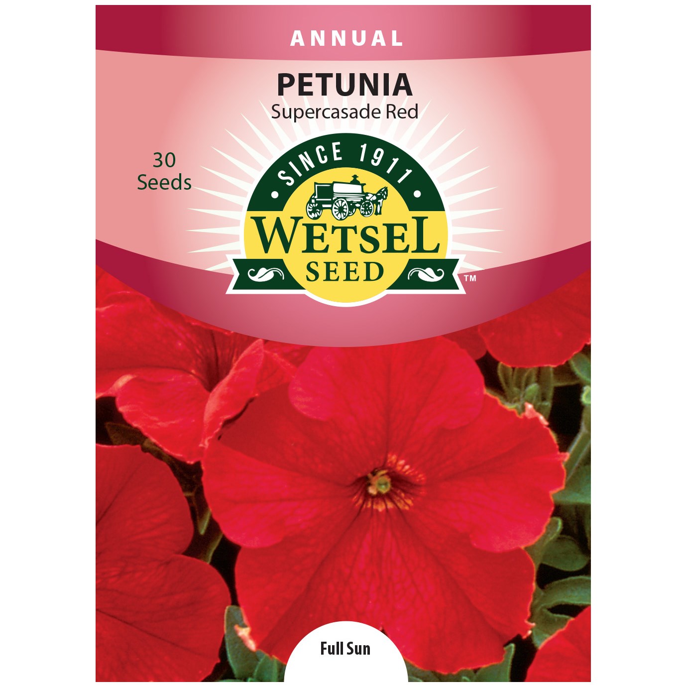 Petunia, Red Supercascade 30 Seed Count — priced per each; minimum 5; multiples of 5