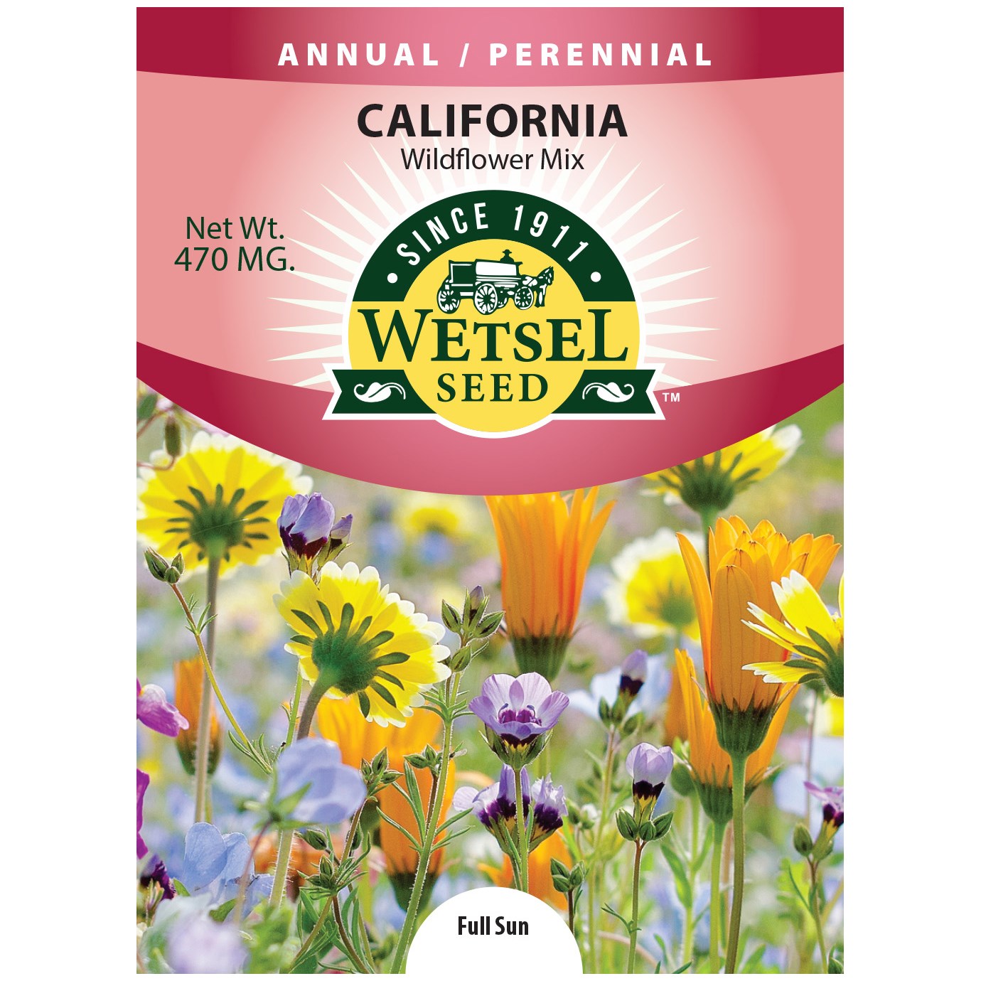 California Wildflower Mix 470mg — priced per each; minimum 5; multiples of 5