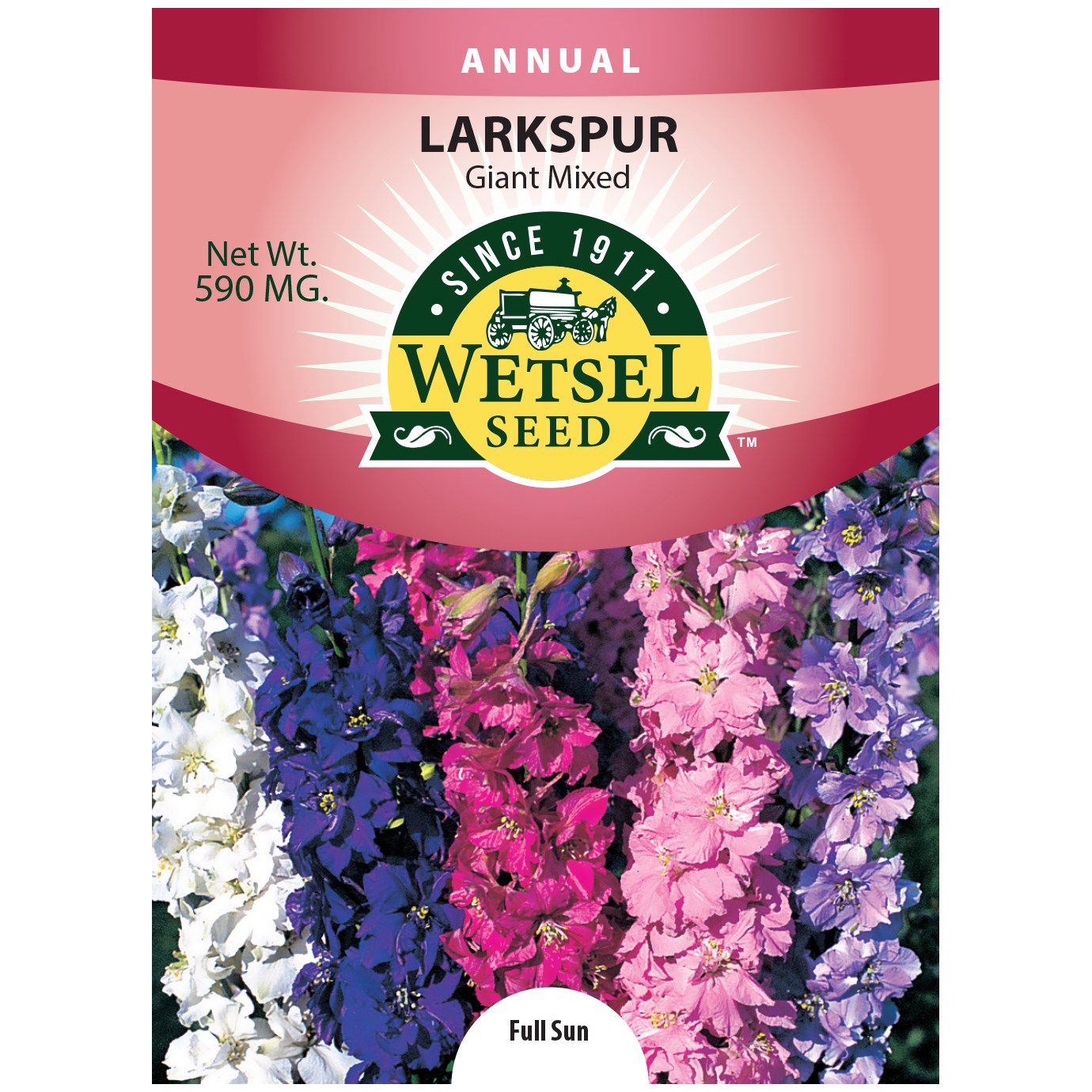 Larkspur, Giant Mixed 590mg — priced per each; minimum 5; multiples of 5