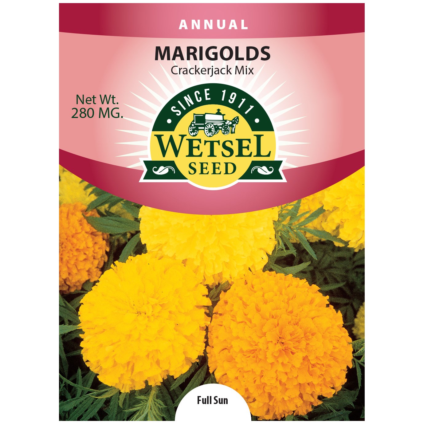 Marigolds, Crackerjack Mix 280mg — priced per each; minimum 5; multiples of 5