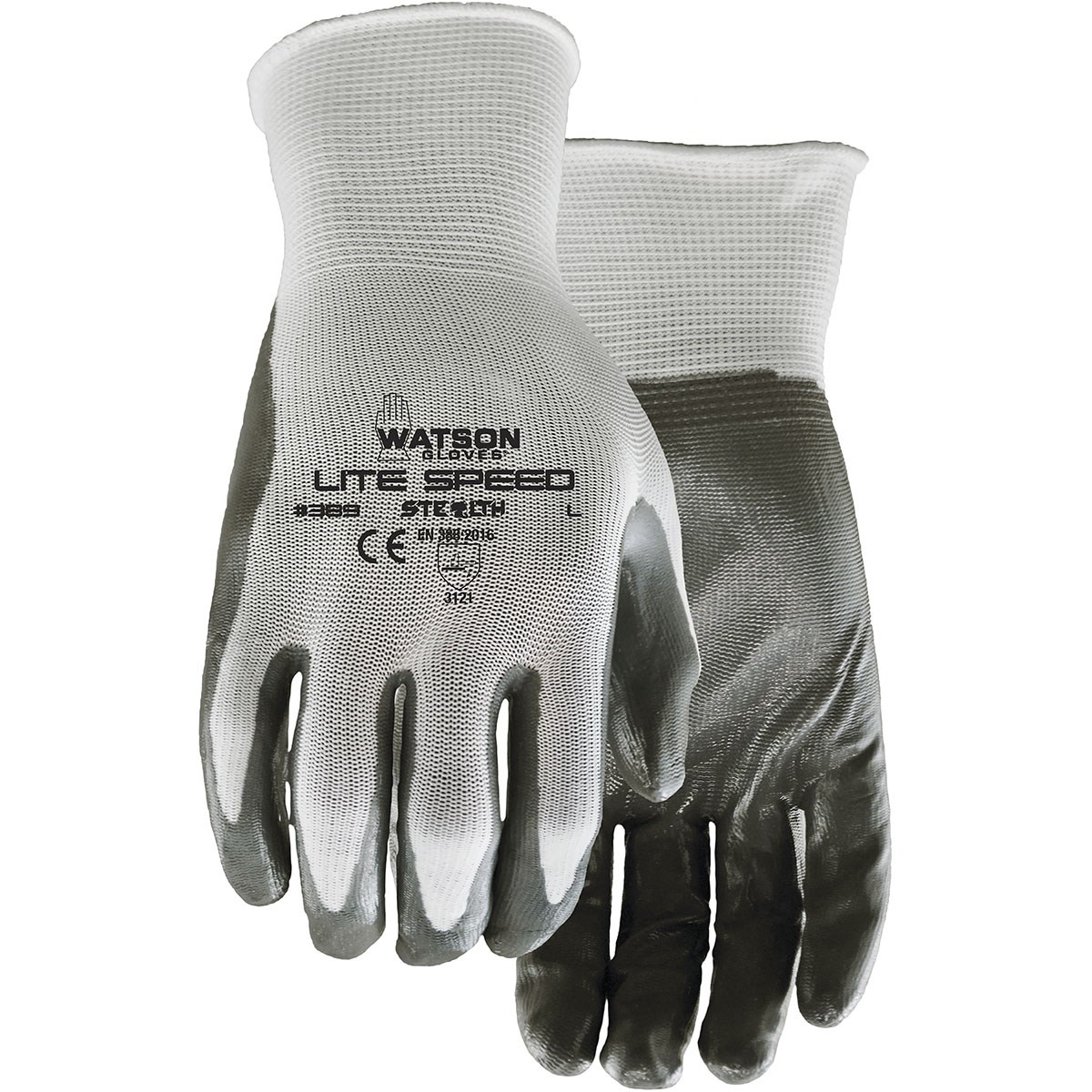 Watson Gloves Stealth Lite Speed Medium Nitrile Coating — priced per each; minimum 12; multiples of 12