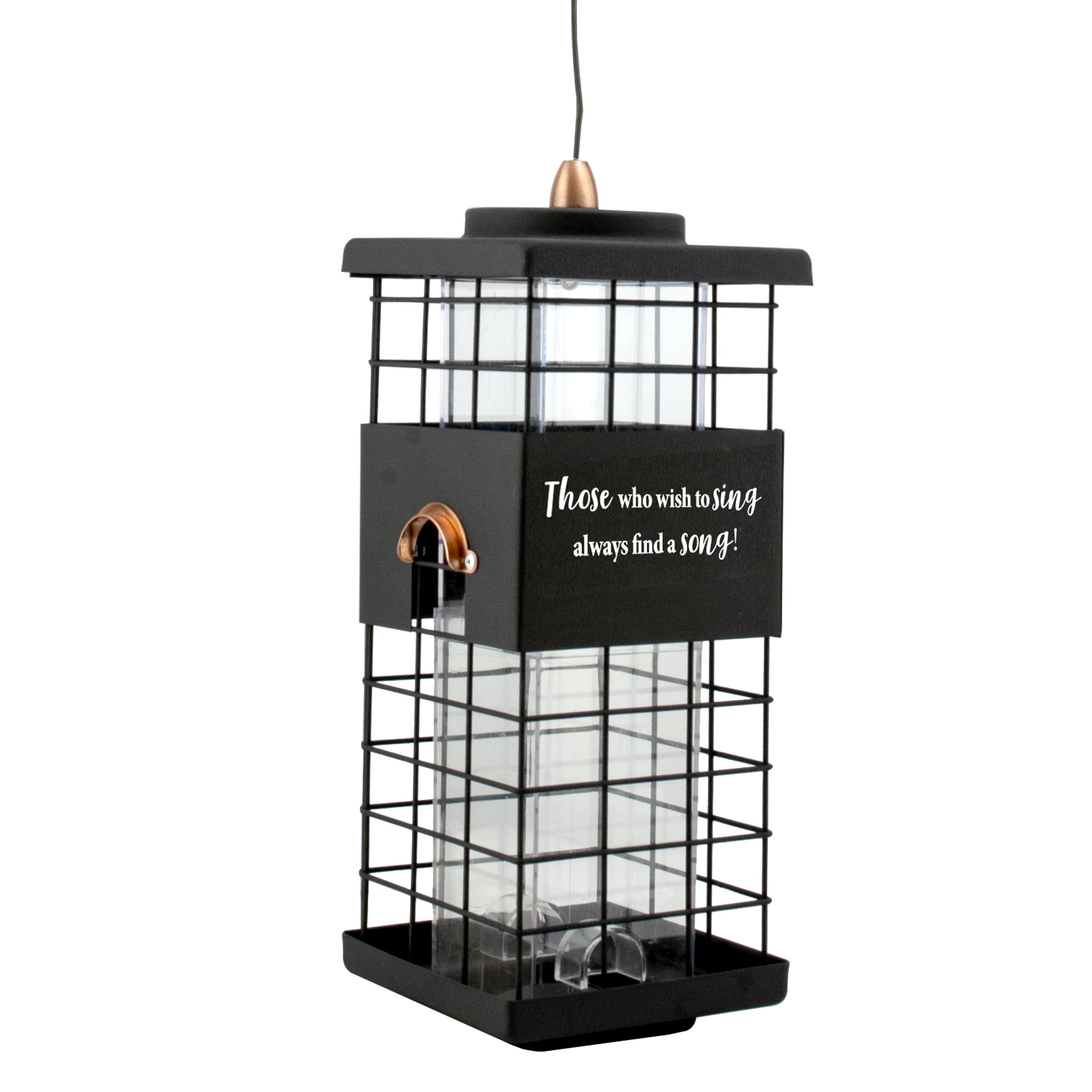 Woodlink Tube Feeder with Motivational Quote — priced per each; minimum 4; multiples of 4