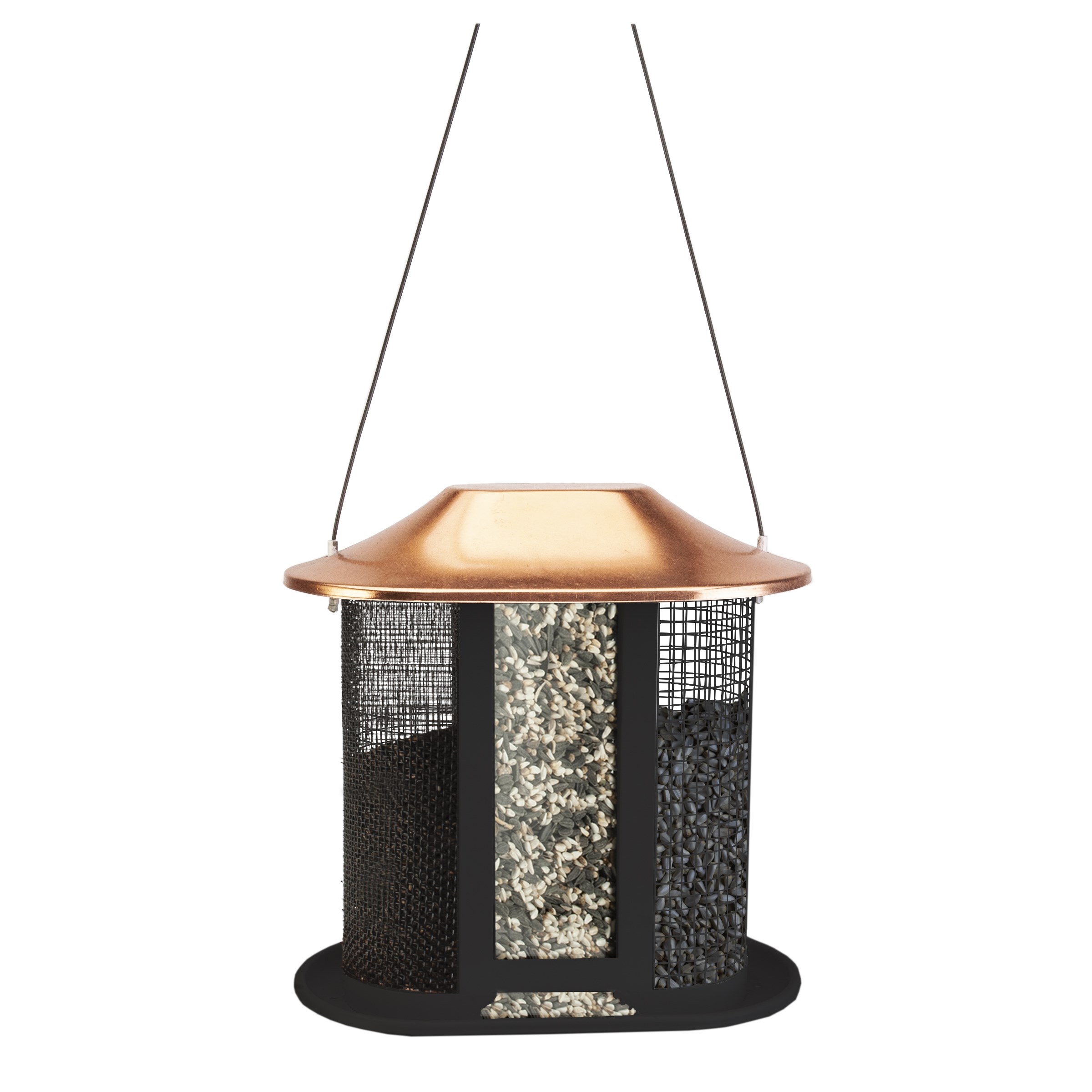 Woodlink Modern Farmhouse CopperTop Oval Mesh Double Seed Feeder — priced per each; minimum 4; multiples of 4
