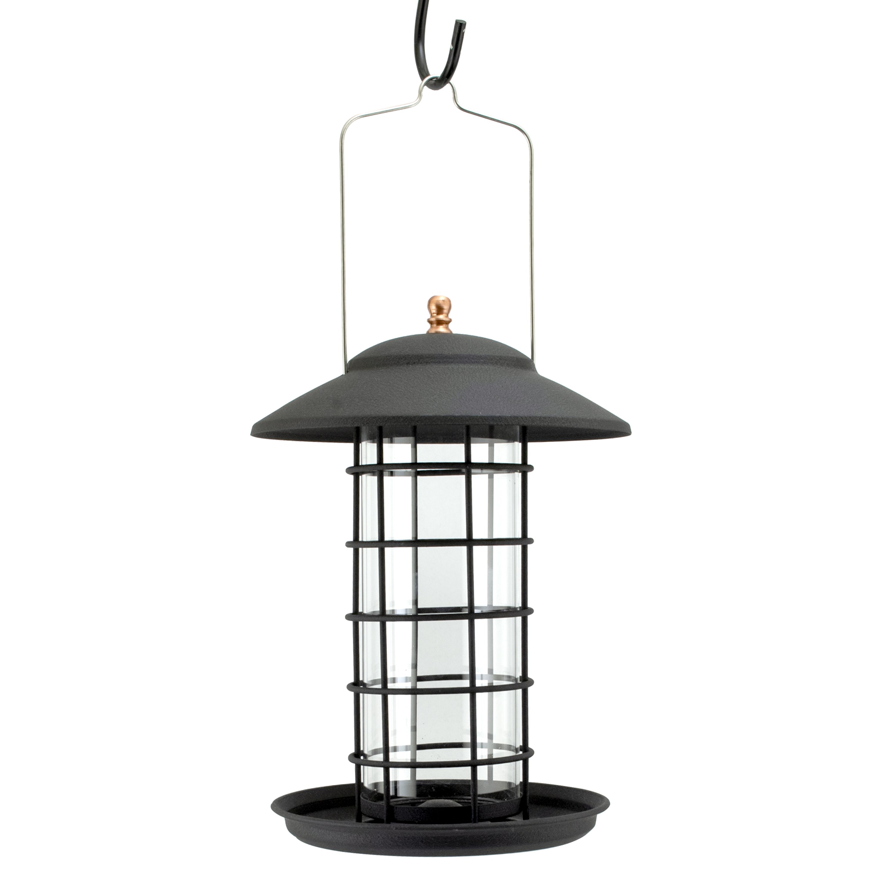 Woodlink Metal & Glass Tube Seed Feeder Black — priced per each; minimum 2; multiples of 2