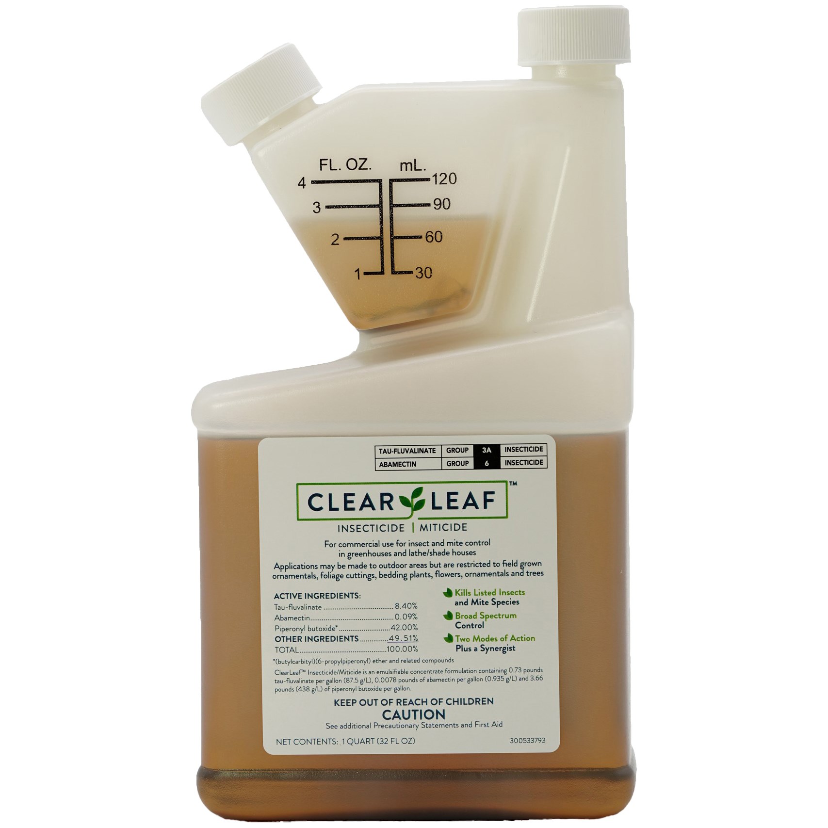 WLMK ClearLeaf 1Qt ( Tau-fluvalinate, Abamectin, Piperonyl Butoxide ) — Single Unit