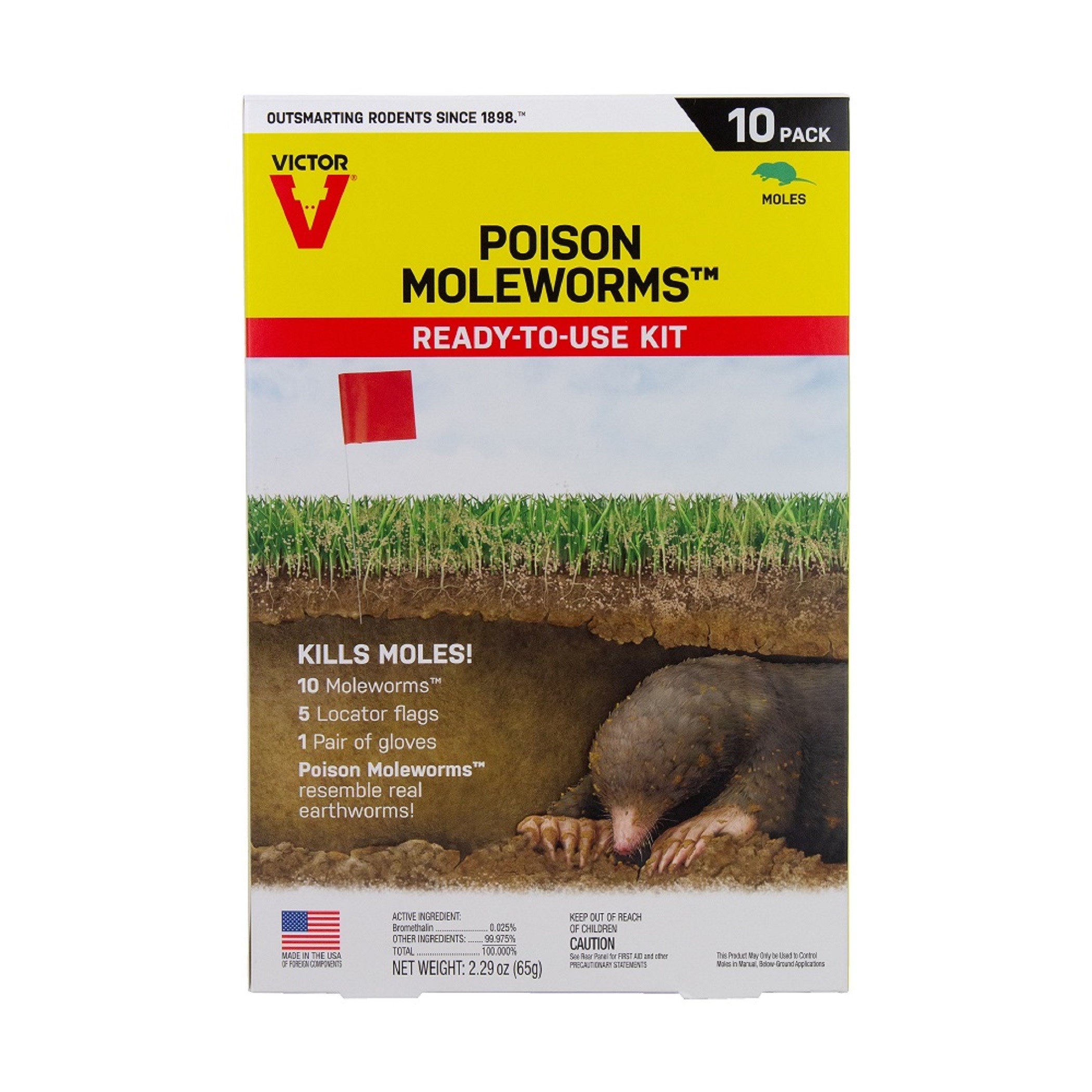 Victor M&G Poison Moleworms 10-Pack (Keywords: Mole Worm )