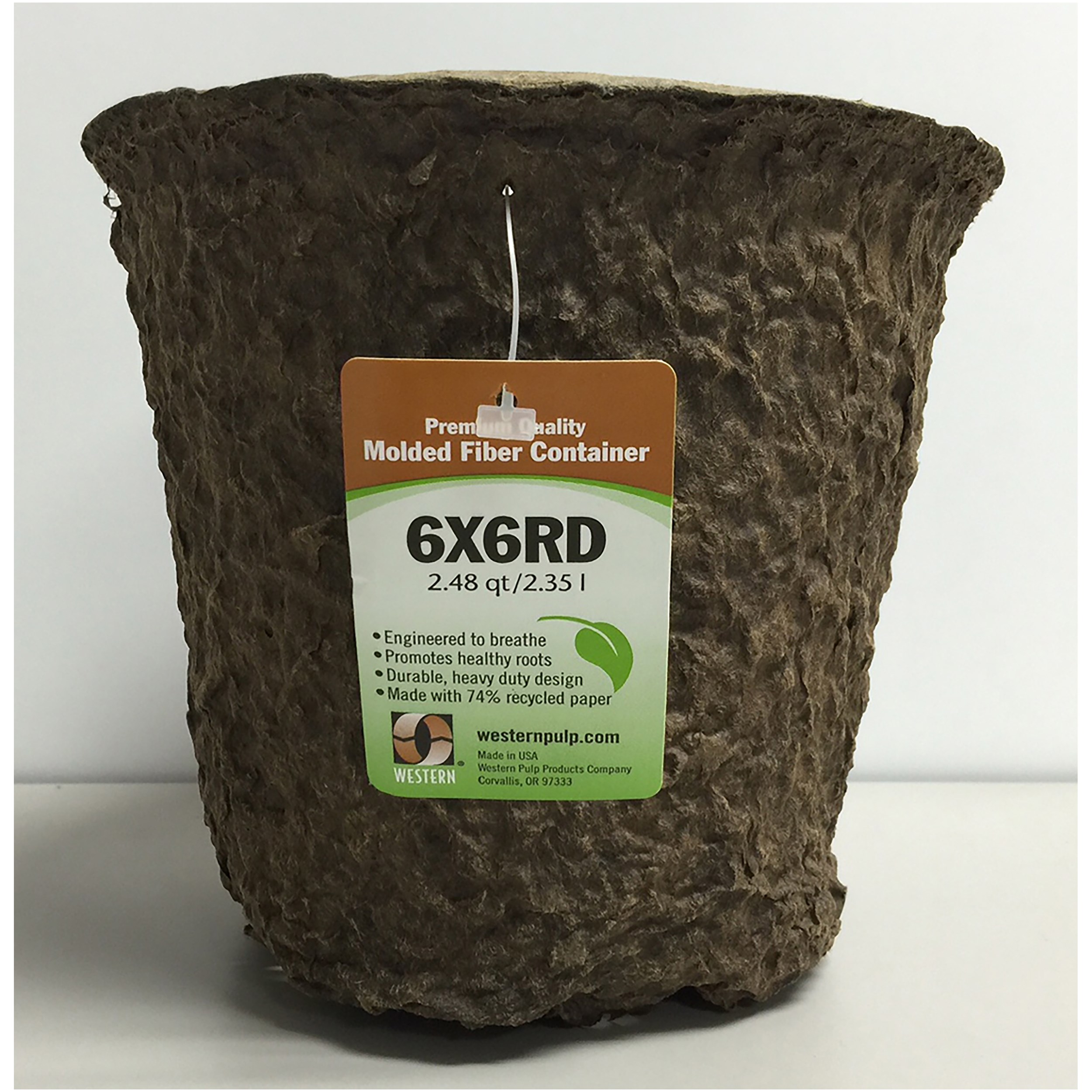 Western Pulp 6x6 Round Retail Container w/UPC, 2.48qt — priced per each; minimum 24; multiples of 24