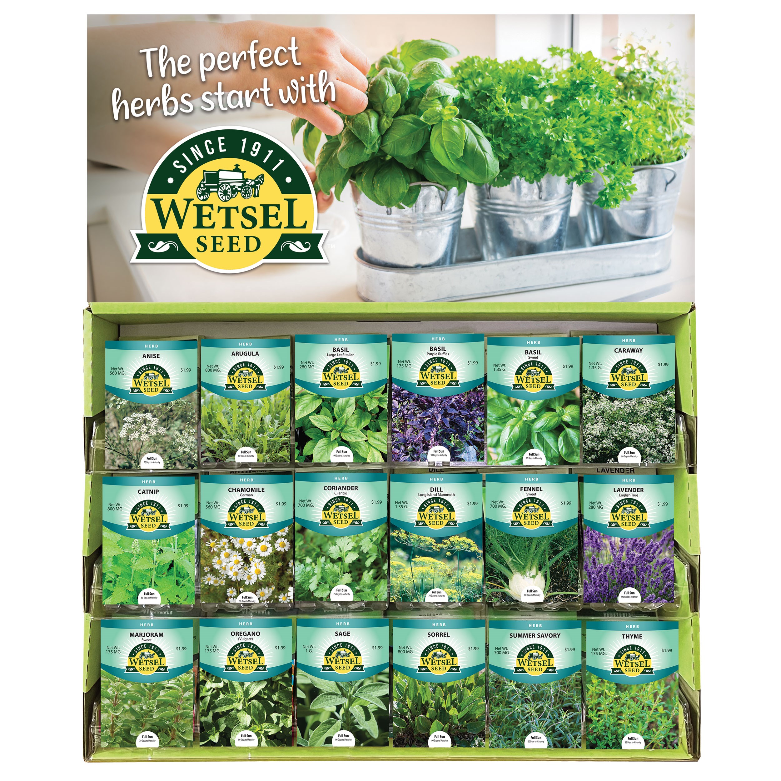 Wetsel 300PKT Herb Counter Display