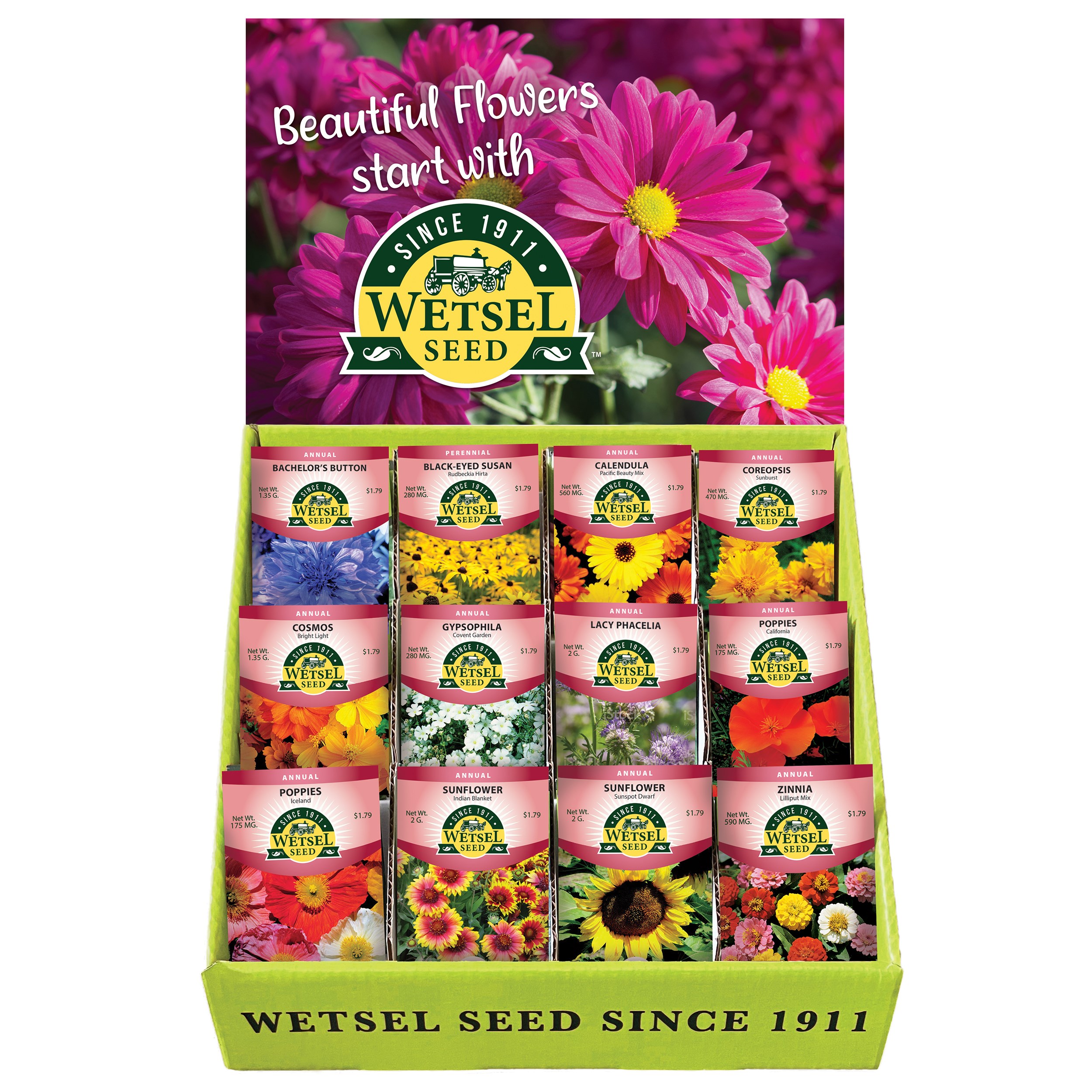 Wetsel 200PKT Flower Counter Display