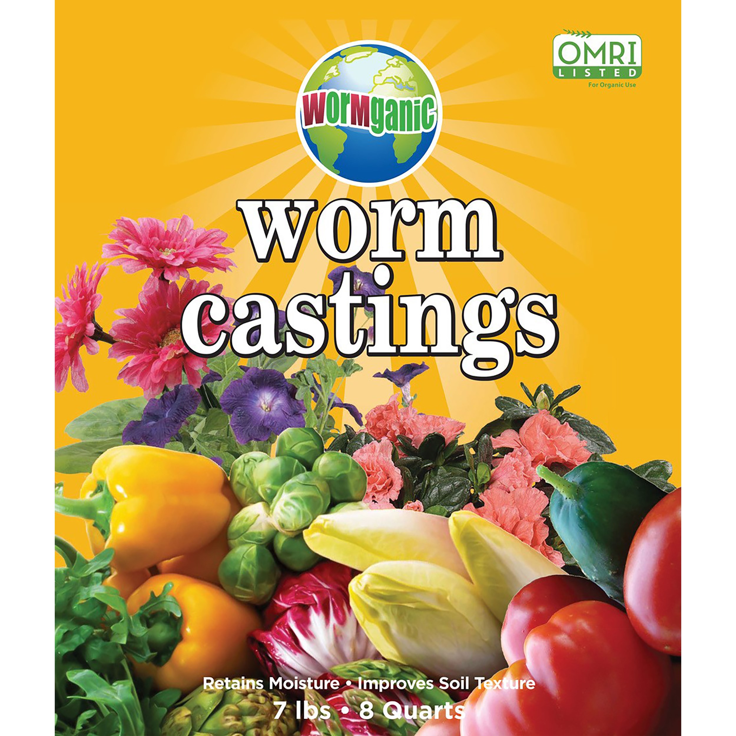 WormGanics 8qt Organic Worm Castings — Single Unit