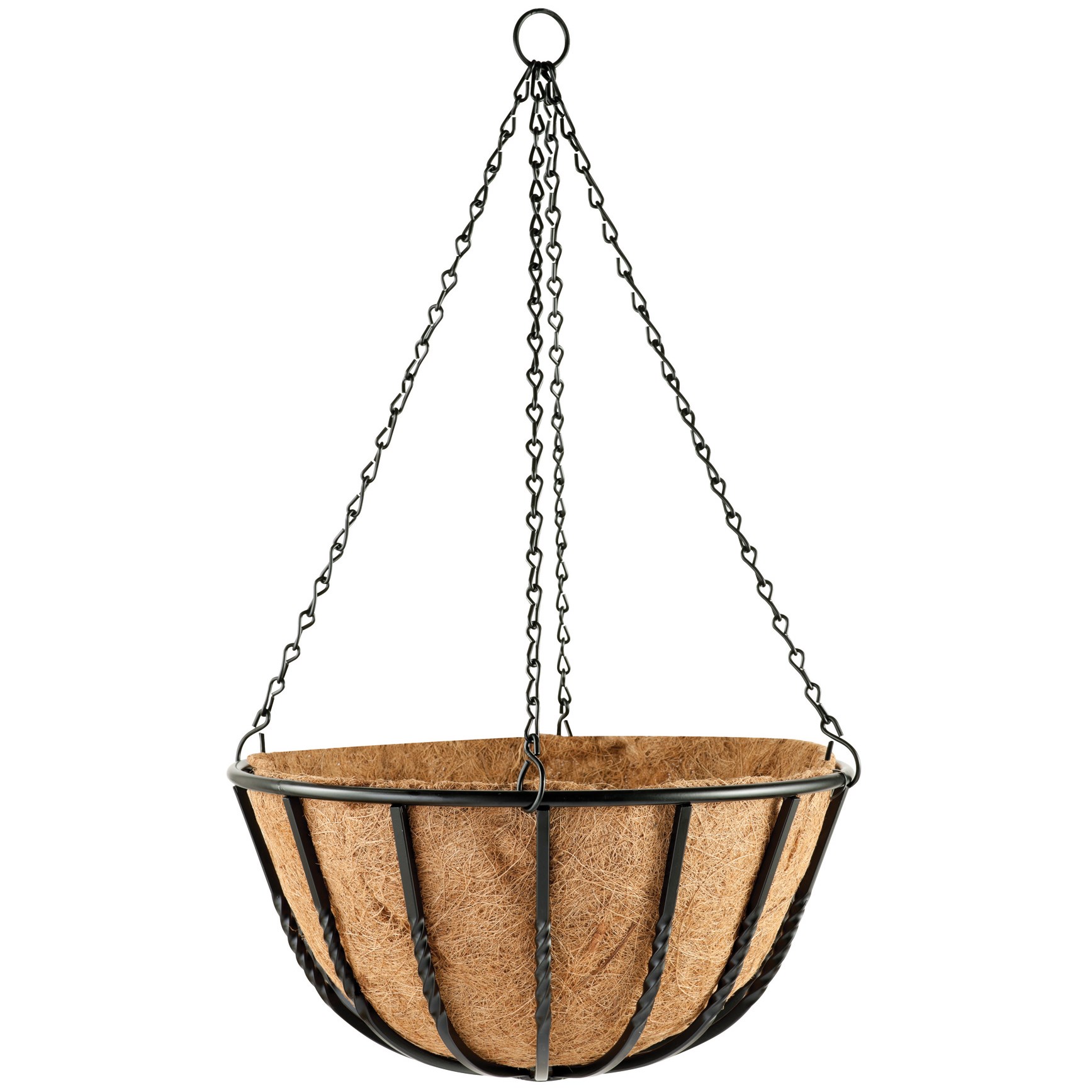 WSP 12" Blacksmith Hanging Basket w/ Coco Liner & Chain