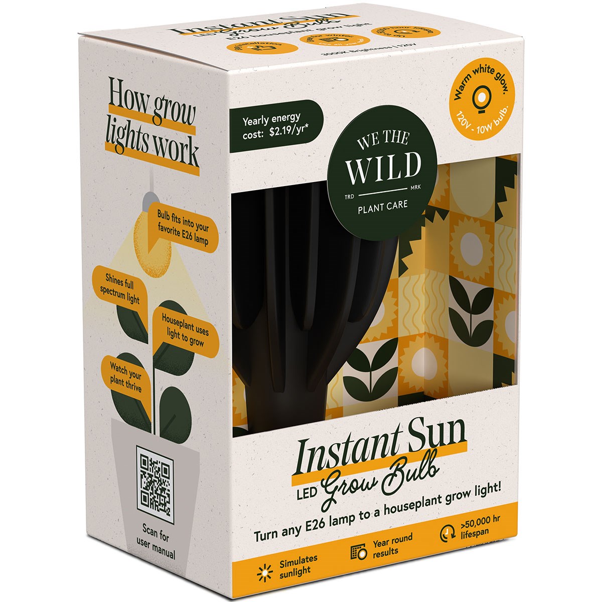 We The Wild 11W Instant Sun Grow LED Bulb — priced per each; minimum 8; multiples of 8