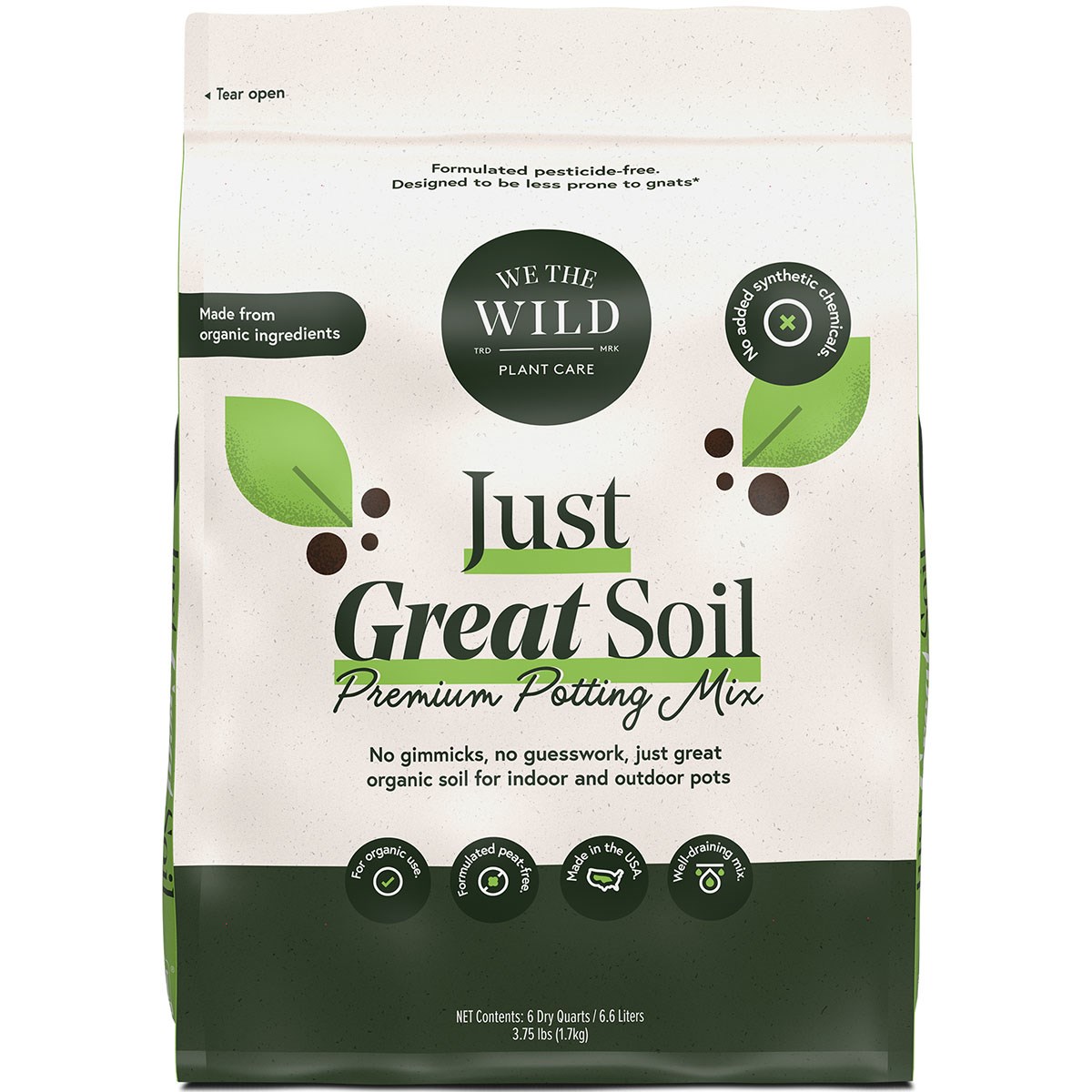 We The Wild 6qt Just Great Soil Organic Houseplant Soil — priced per each; minimum 8; multiples of 8