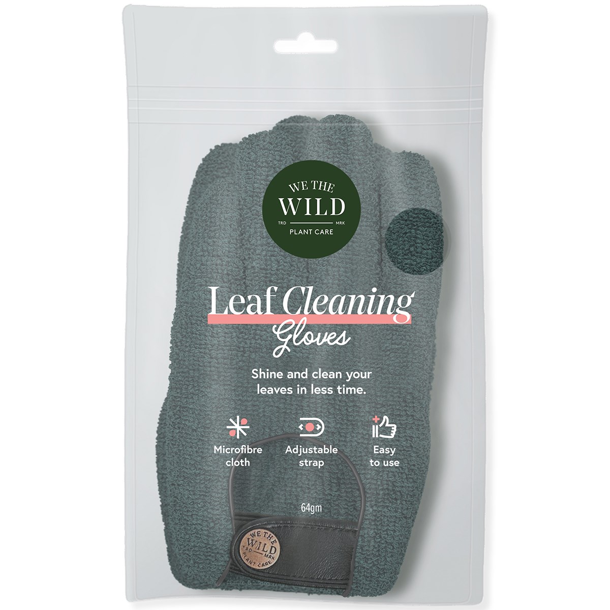 We The Wild Leaf Cleaning Gloves Microfiber Green Gloves — priced per each; minimum 6; multiples of 6