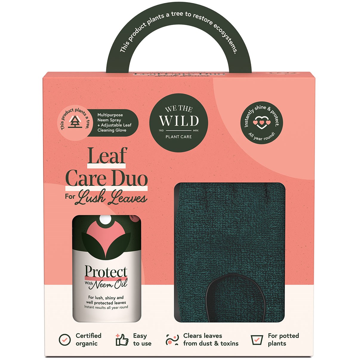 We The Wild Leaf Care Duo Kit: Protect & Gloves — priced per each; minimum 4; multiples of 4